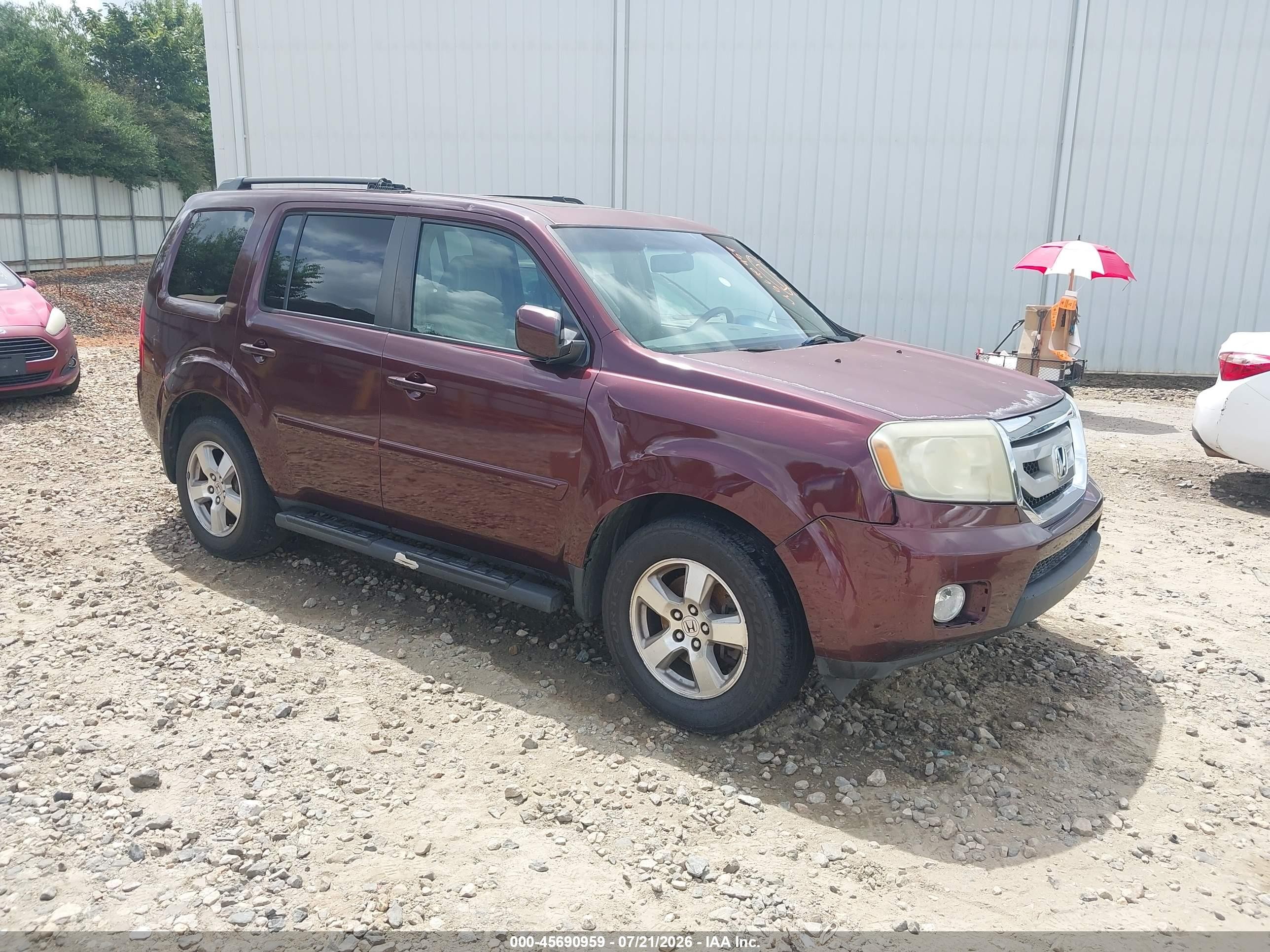 2009 Honda Pilot Ex-l Burgundy vin: 5FNYF38539B001029