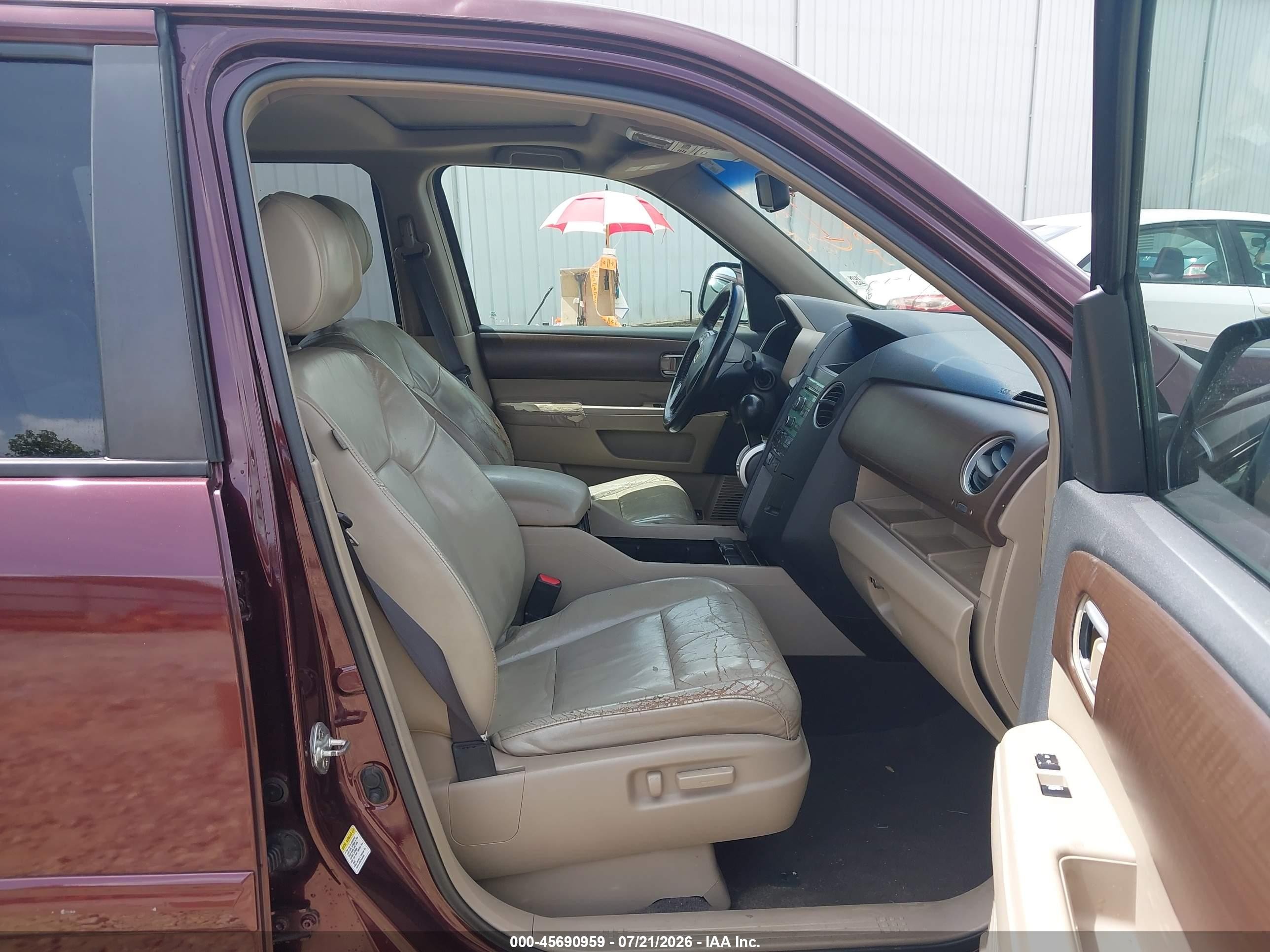 2009 Honda Pilot Ex-l Бордовый vin: 5FNYF38539B001029
