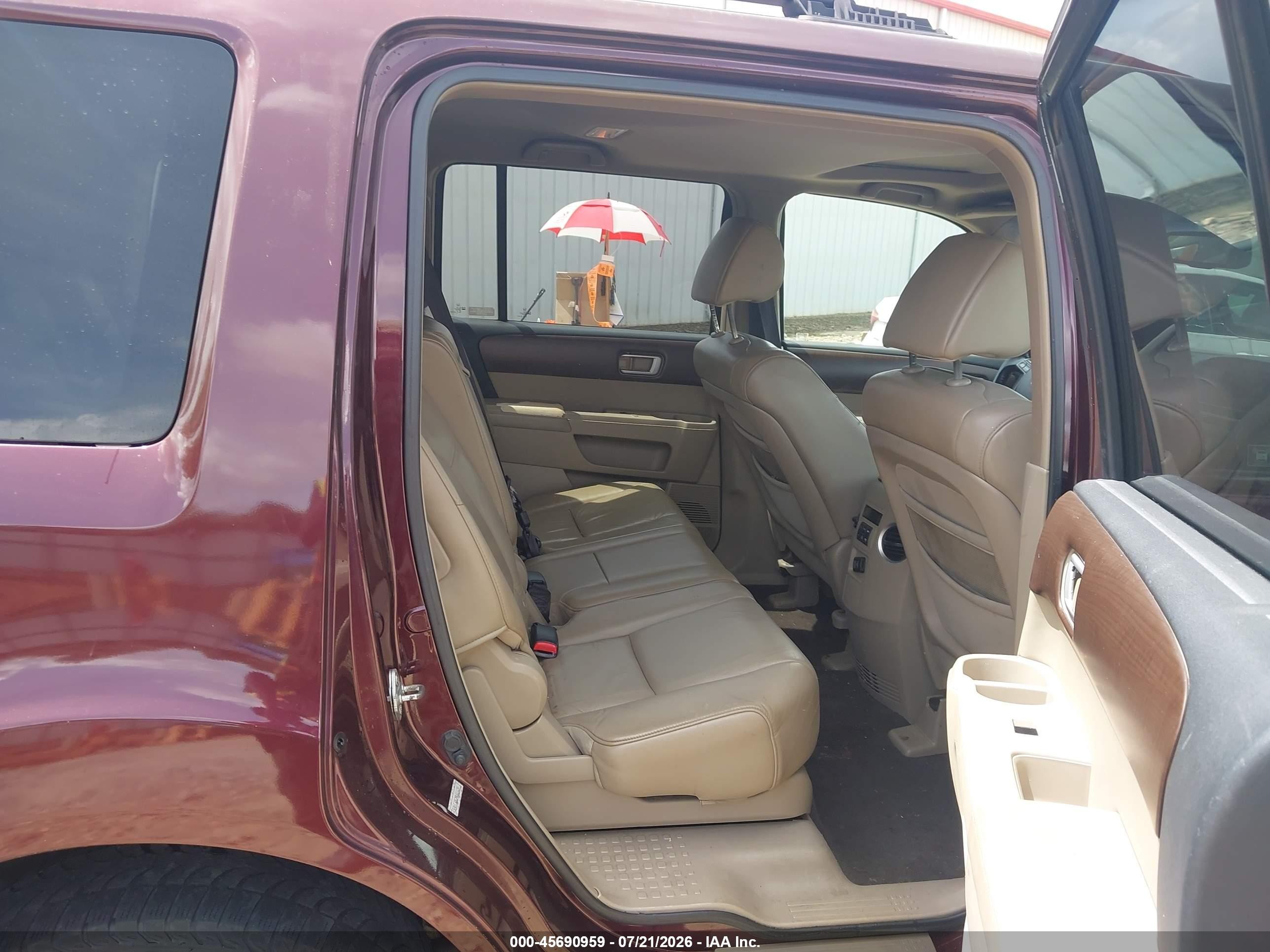 2009 Honda Pilot Ex-l Бордовый vin: 5FNYF38539B001029