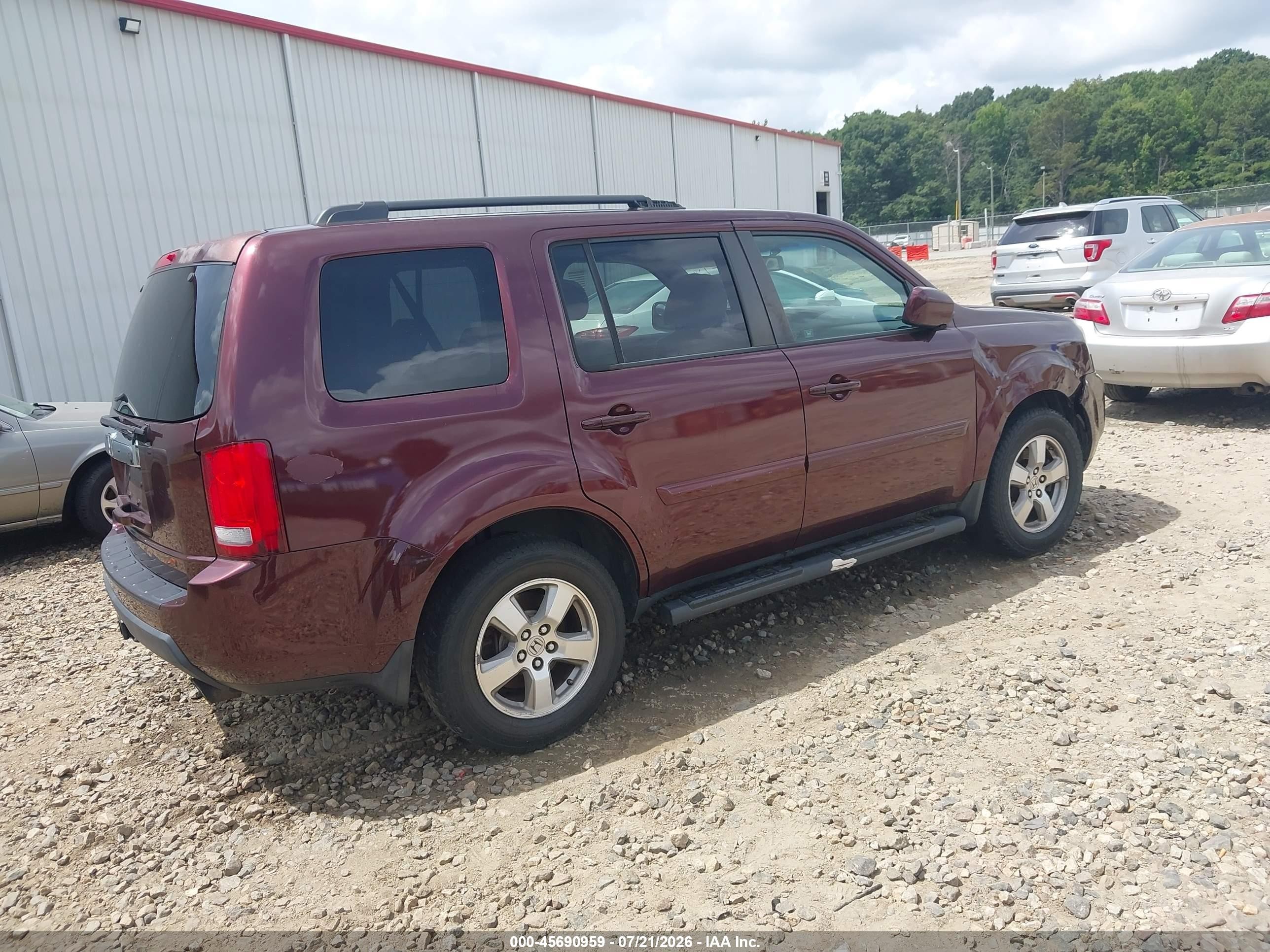 2009 Honda Pilot Ex-l Бордовый vin: 5FNYF38539B001029