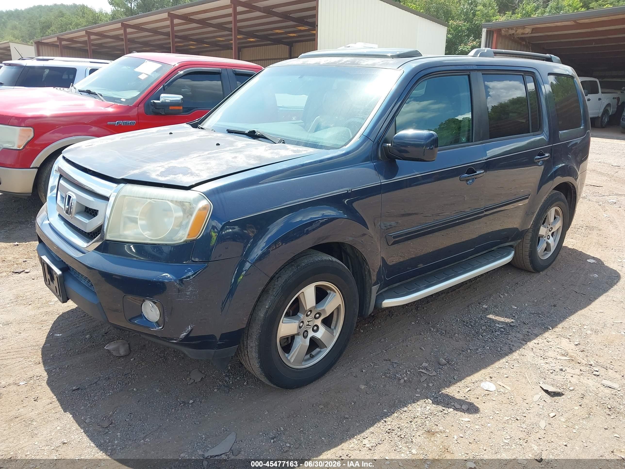 2009 Honda Pilot Ex-l Blue vin: 5FNYF38559B012372