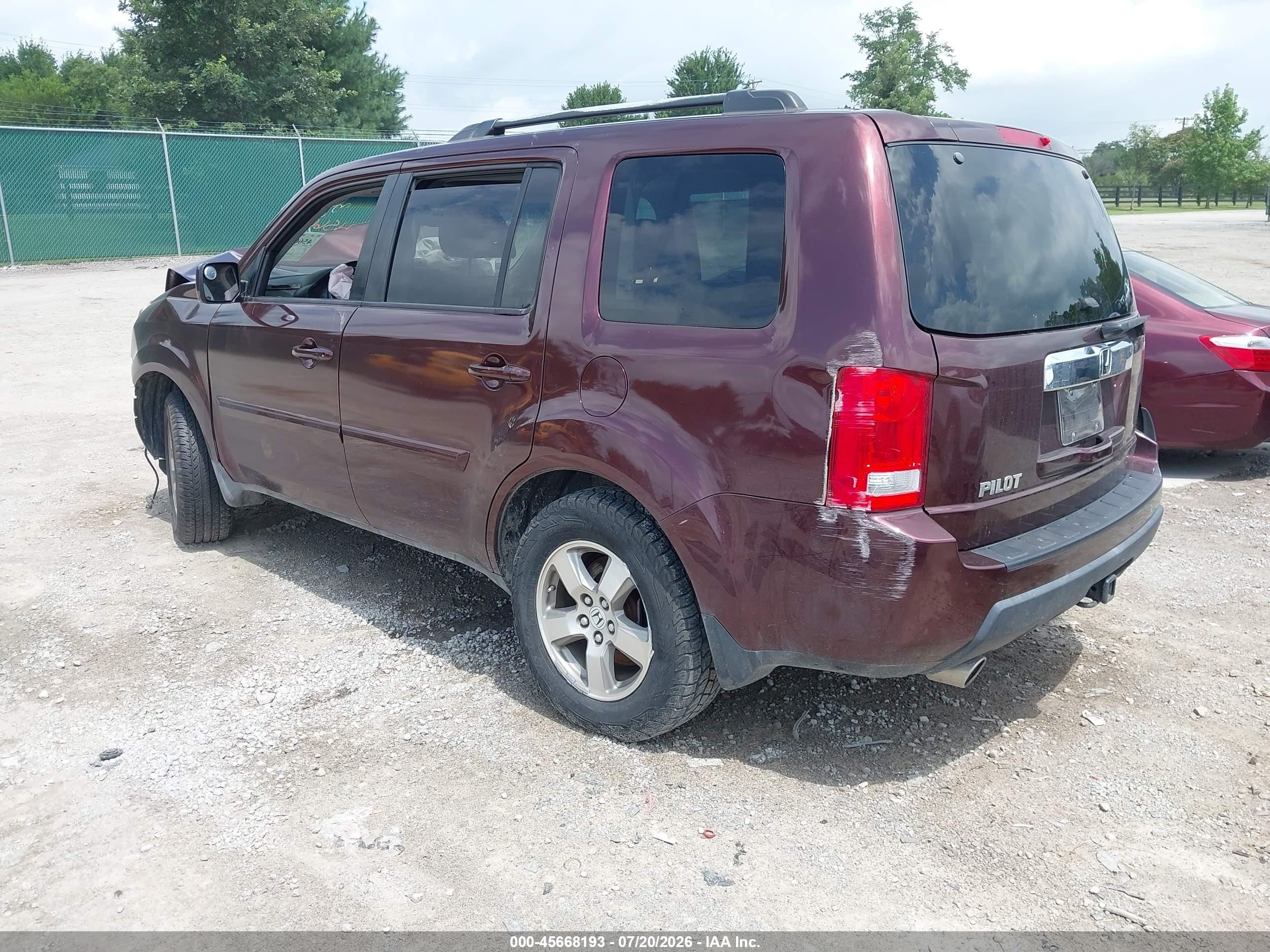 2009 Honda Pilot Ex-l Maroon vin: 5FNYF38559B013084