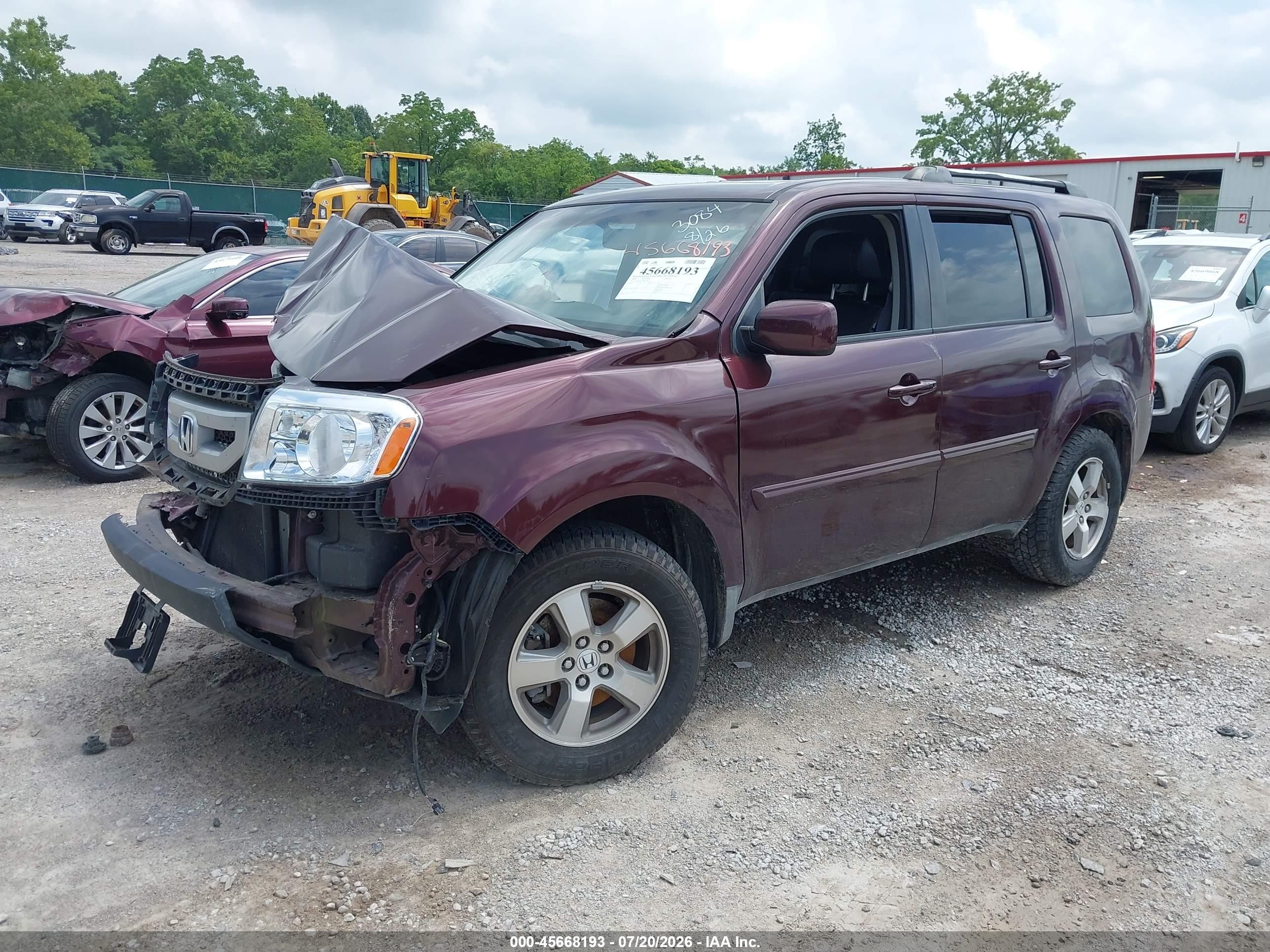 2009 Honda Pilot Ex-l Maroon vin: 5FNYF38559B013084