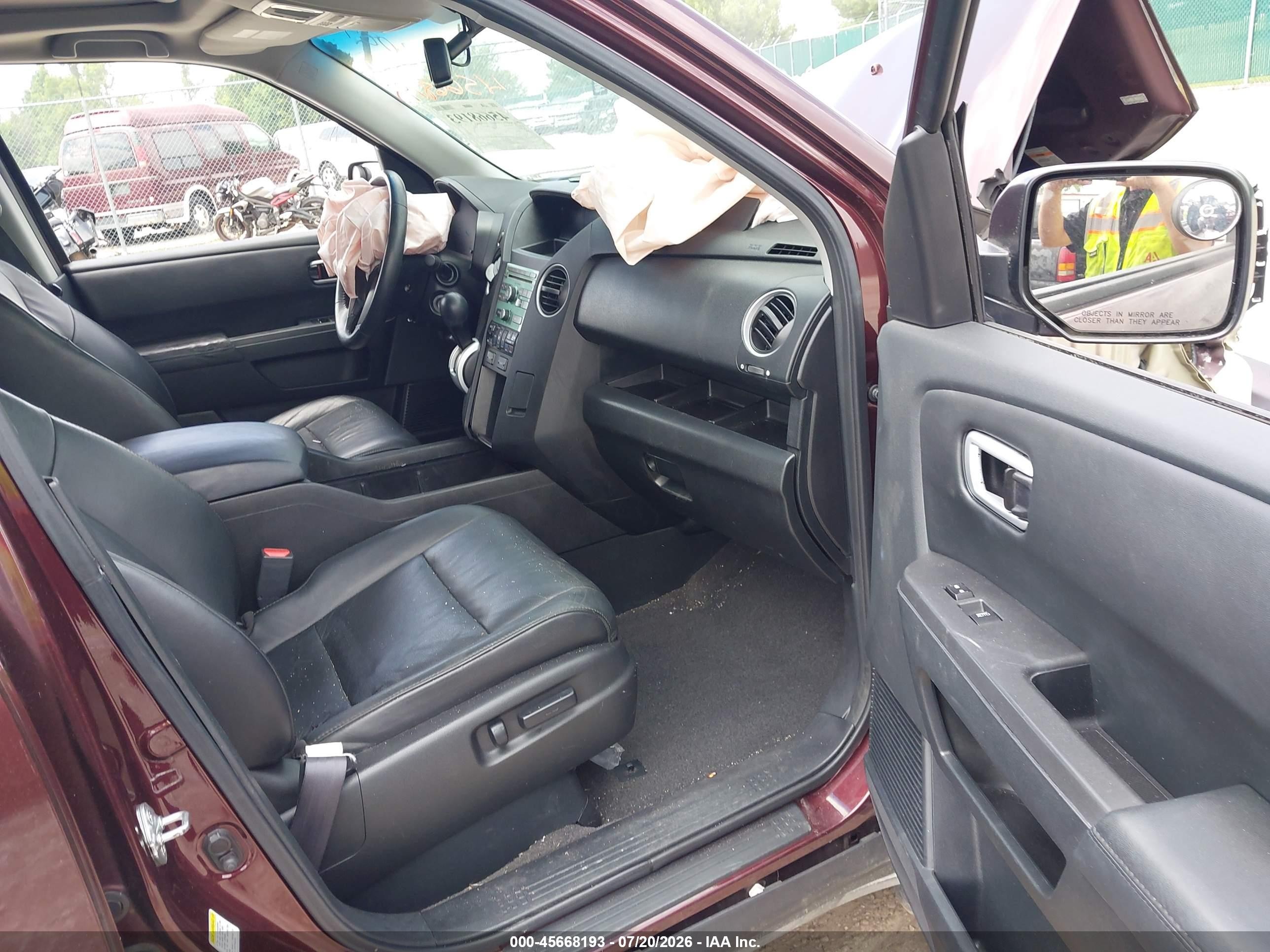 2009 Honda Pilot Ex-l Maroon vin: 5FNYF38559B013084