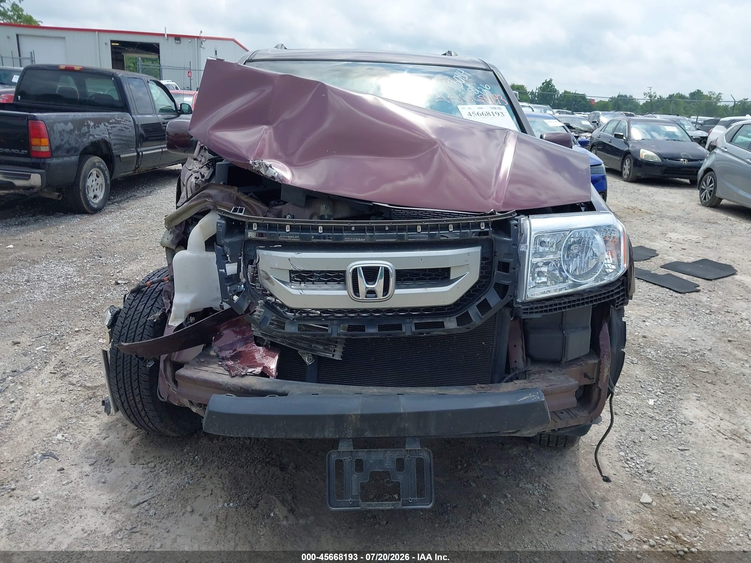 2009 Honda Pilot Ex-l Maroon vin: 5FNYF38559B013084