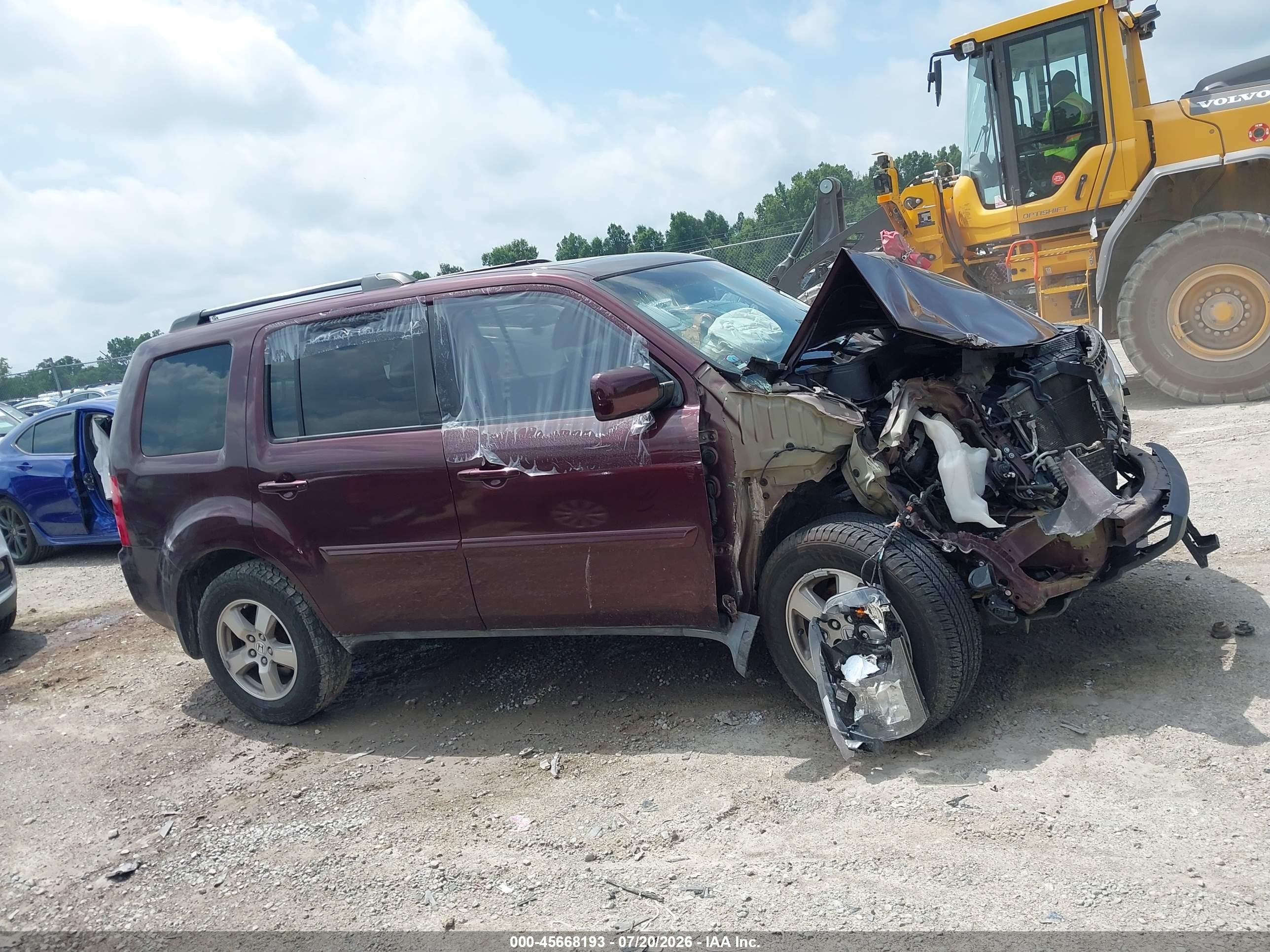 2009 Honda Pilot Ex-l Maroon vin: 5FNYF38559B013084