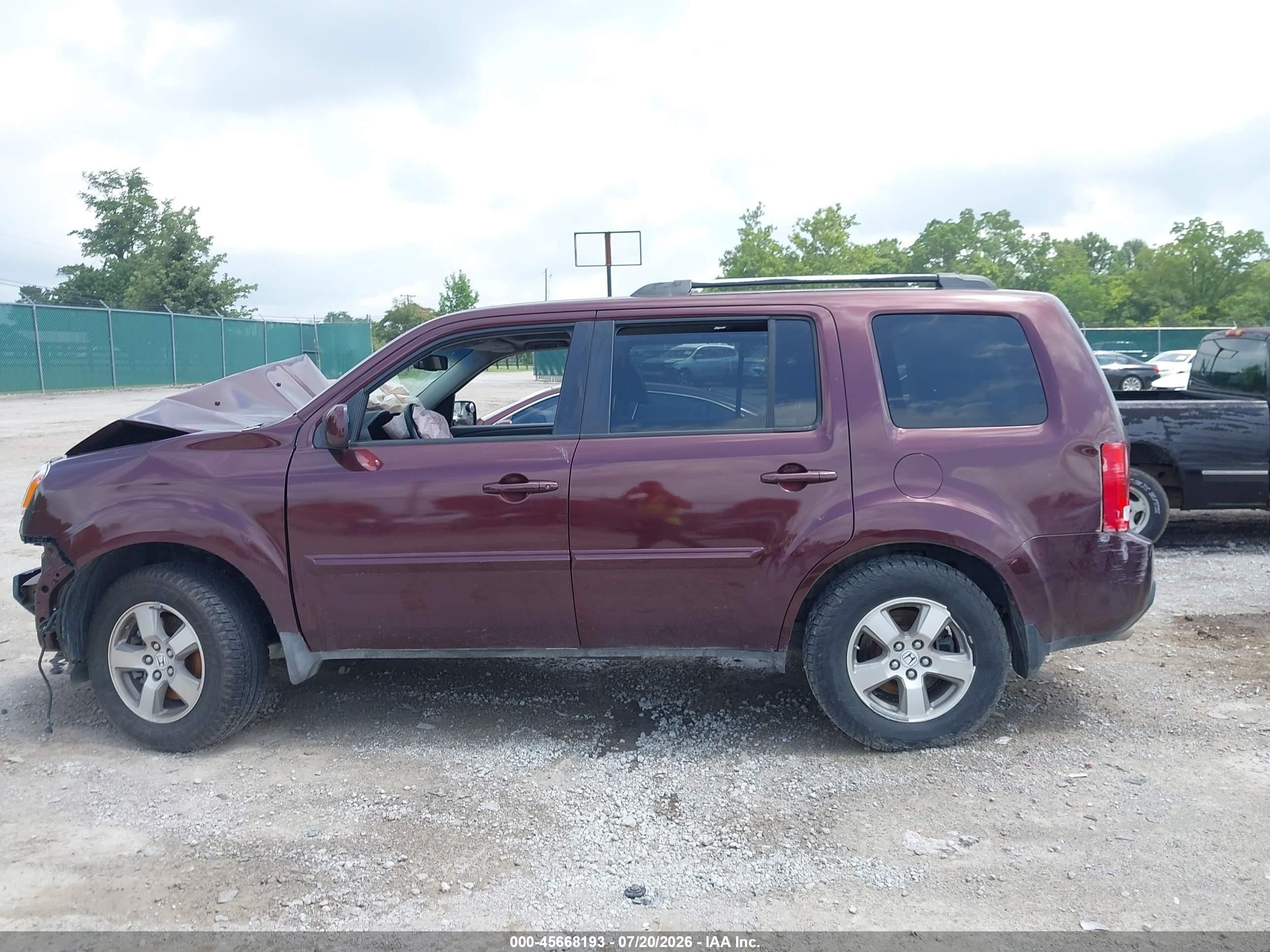 2009 Honda Pilot Ex-l Maroon vin: 5FNYF38559B013084