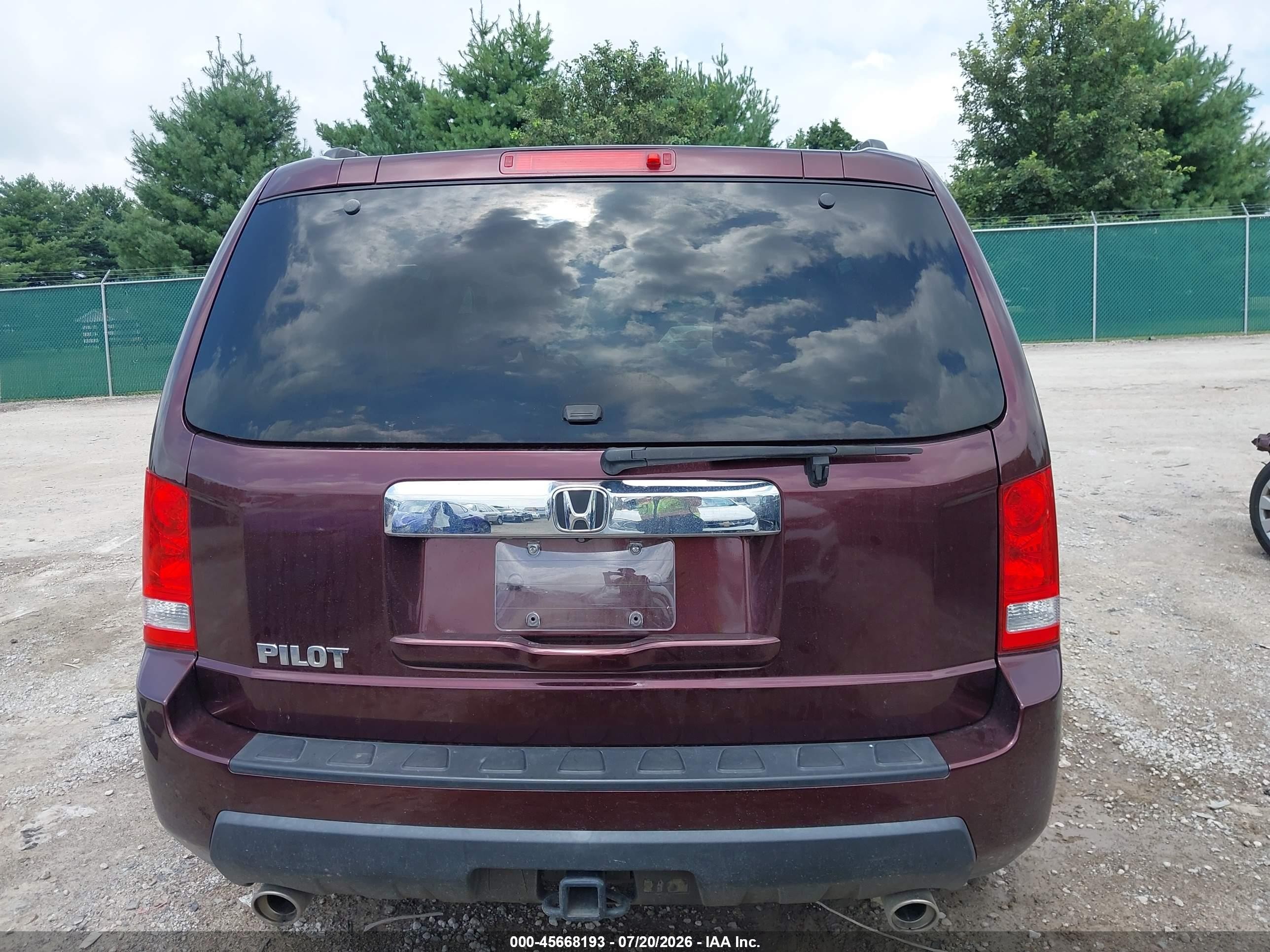 2009 Honda Pilot Ex-l Maroon vin: 5FNYF38559B013084