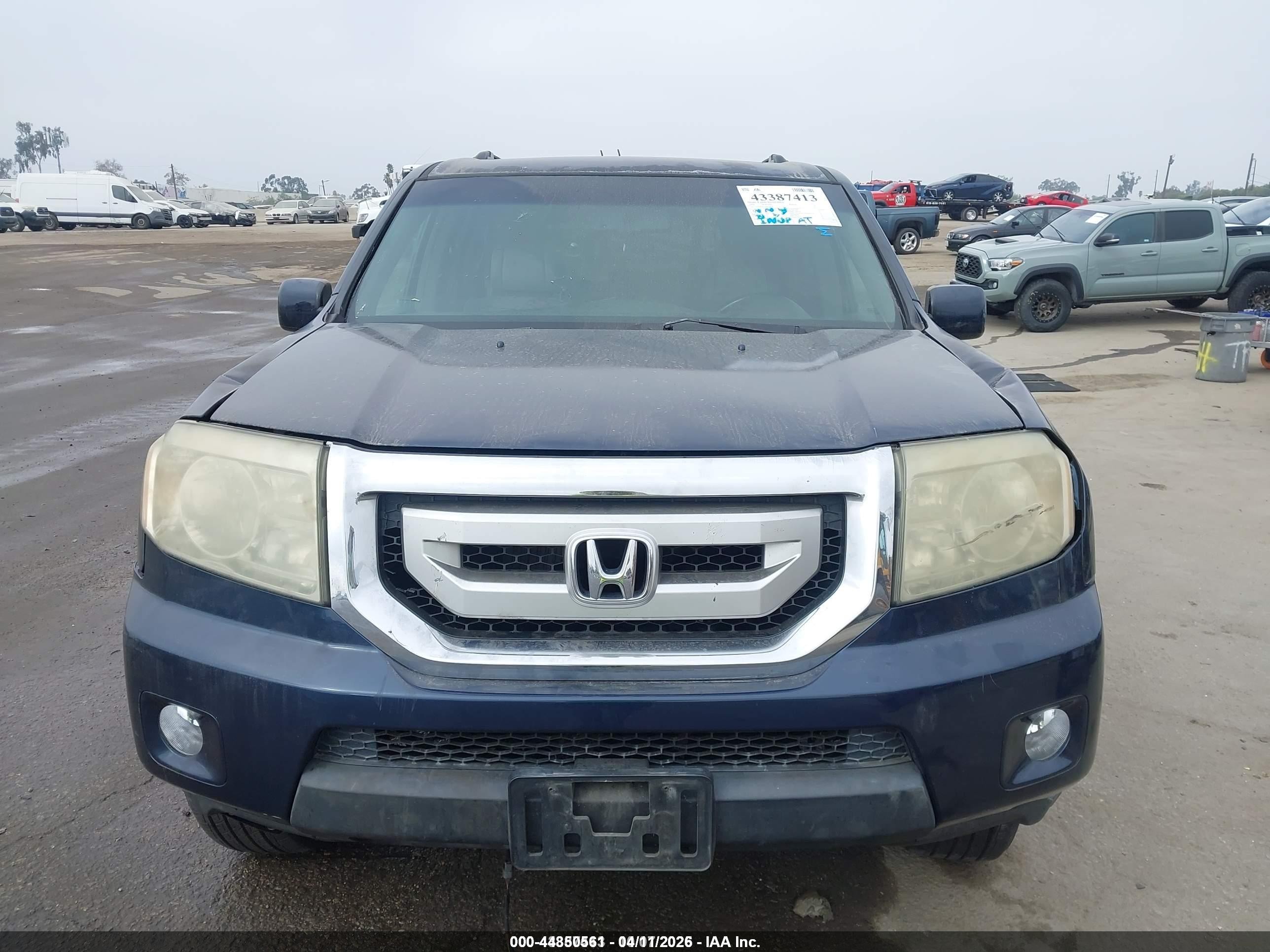 2009 Honda Pilot Ex-l Dark Blue vin: 5FNYF38559B026806