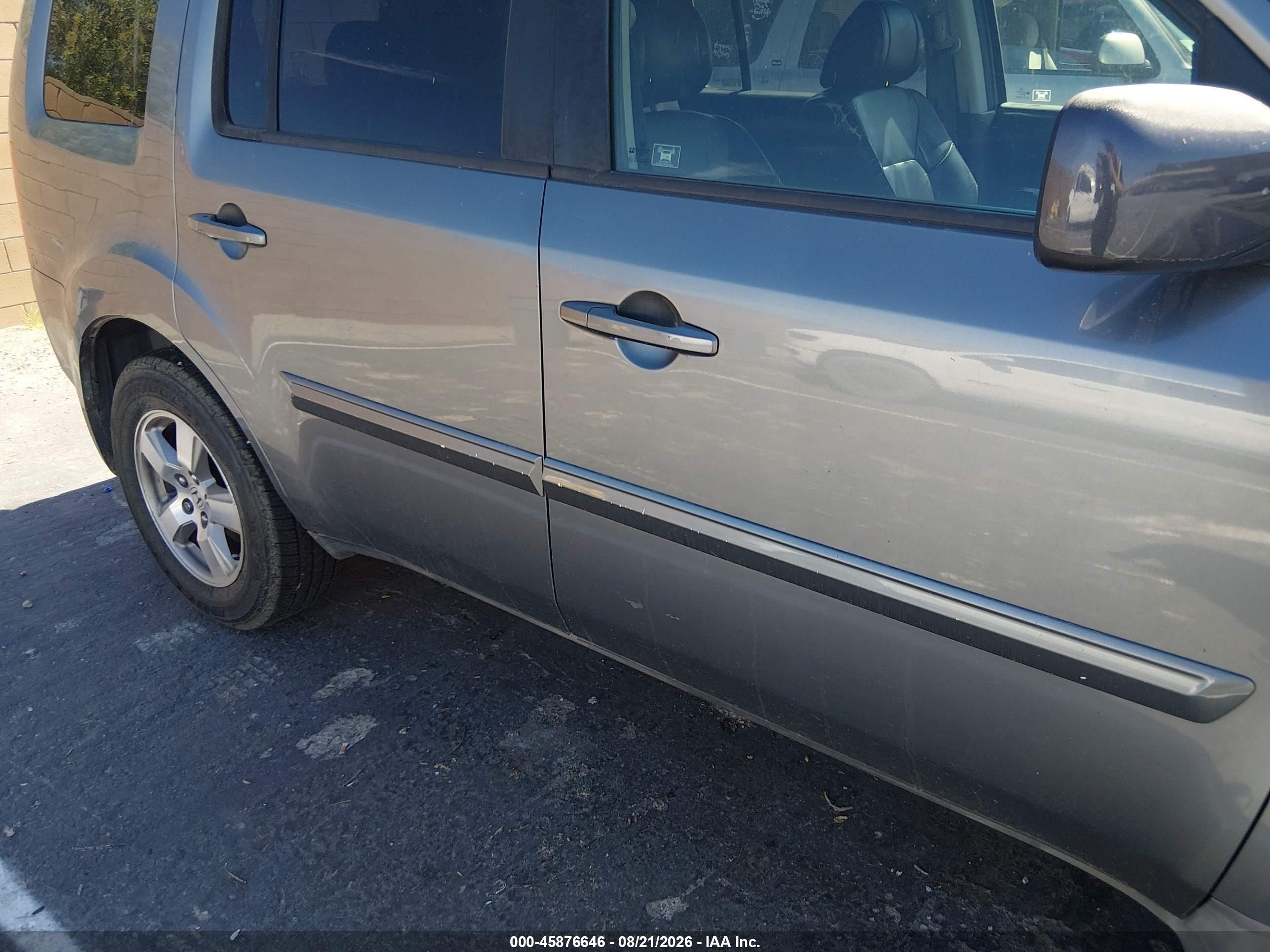 2009 Honda Pilot Exl Gray vin: 5FNYF38569B013997