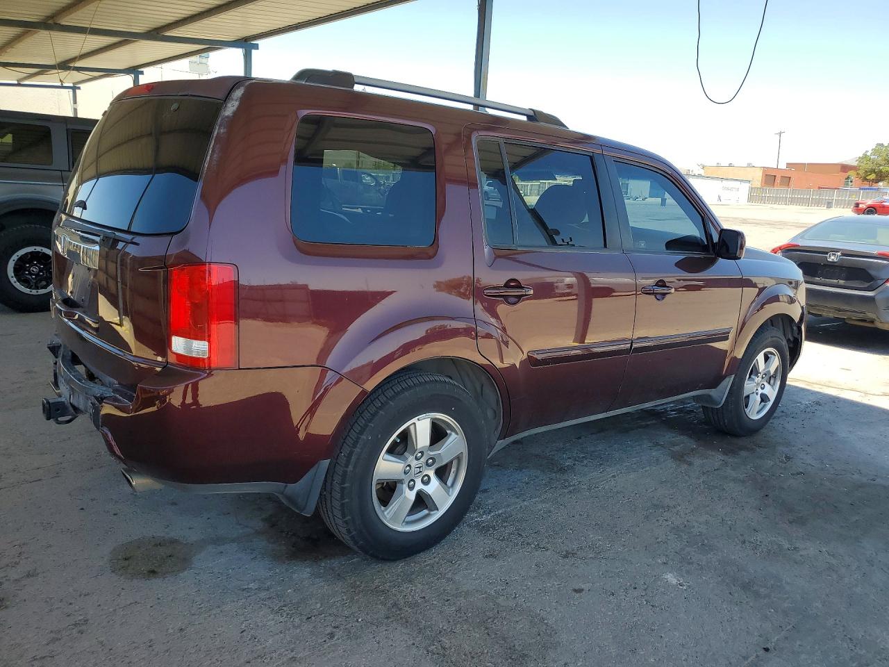 2009 Honda Pilot Exl Burgundy vin: 5FNYF38579B006511