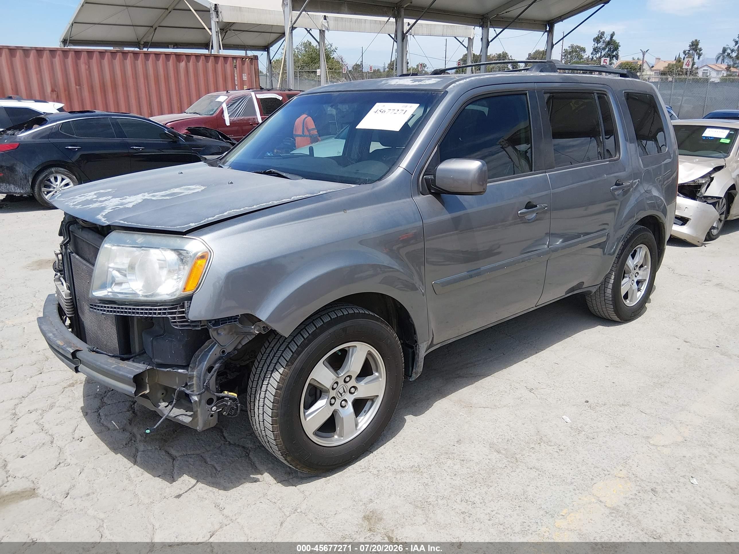 2009 Honda Pilot Ex-l Gray vin: 5FNYF38579B018139