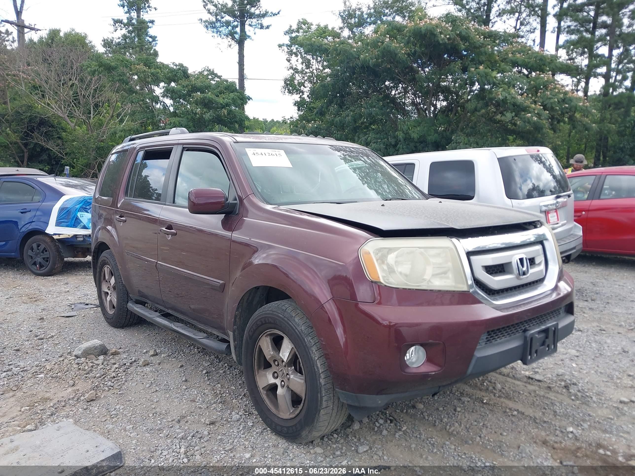 2009 Honda Pilot Ex-l Burgundy vin: 5FNYF385X9B000945