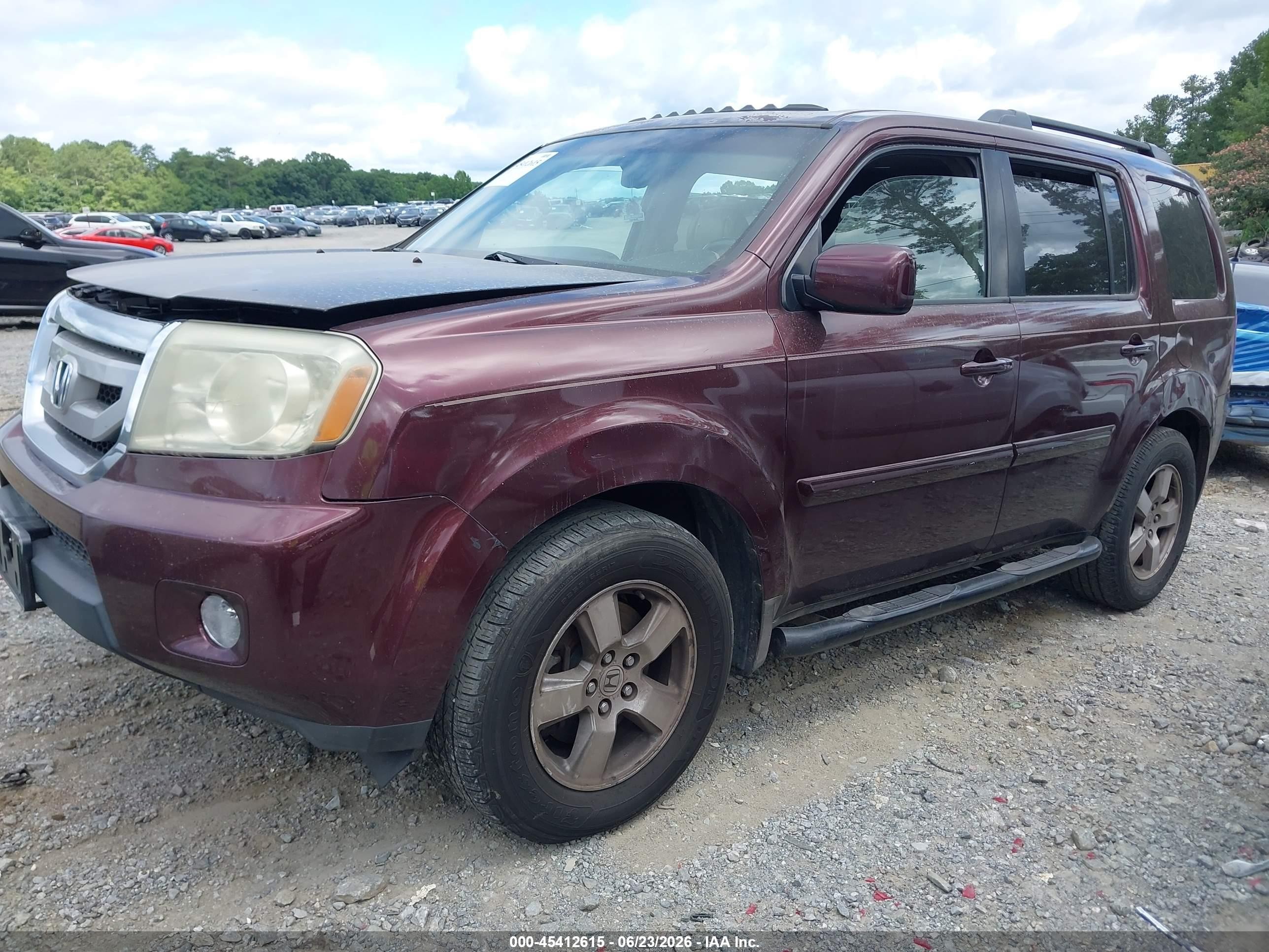 2009 Honda Pilot Ex-l Burgundy vin: 5FNYF385X9B000945