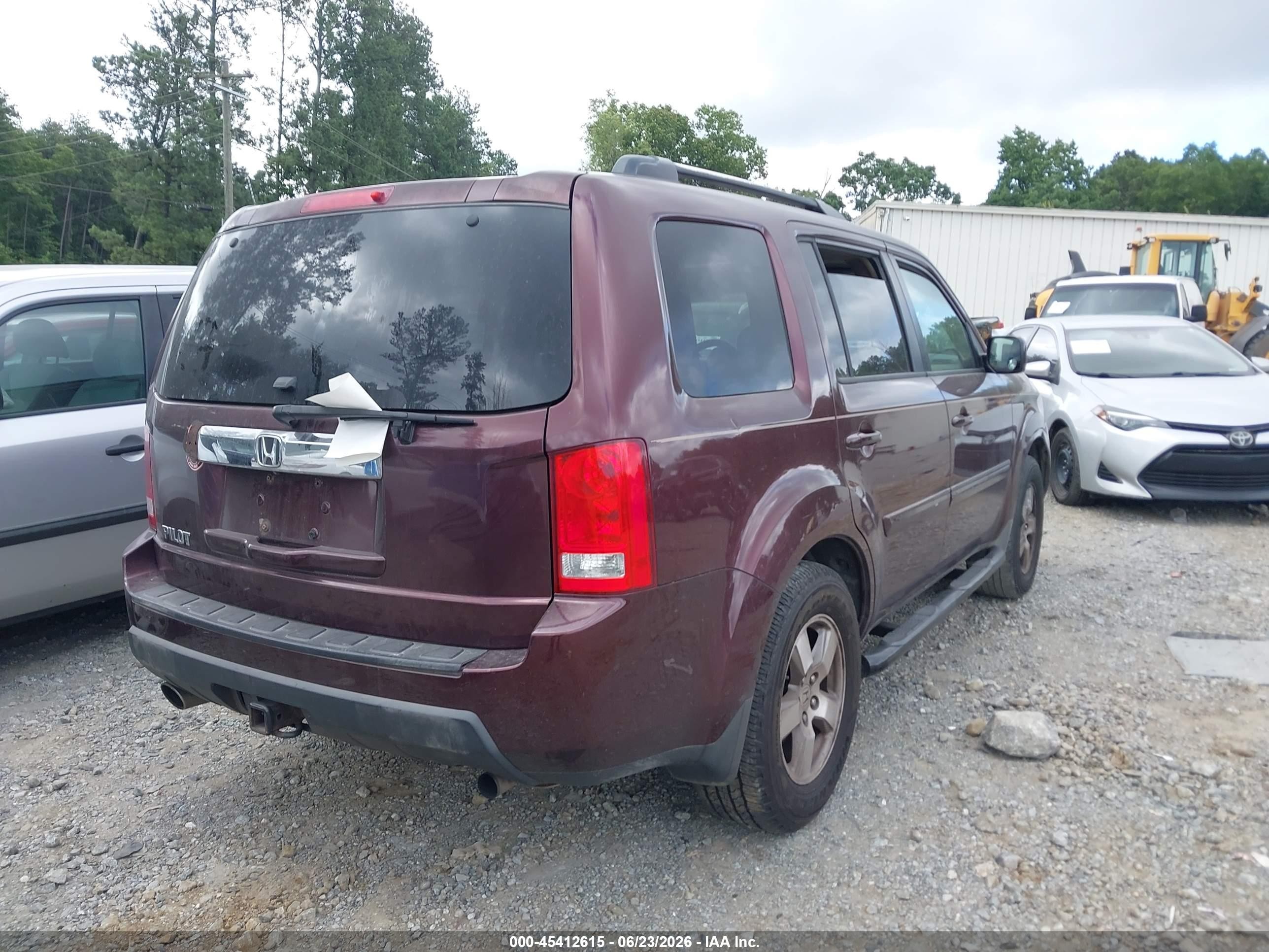 2009 Honda Pilot Ex-l Burgundy vin: 5FNYF385X9B000945