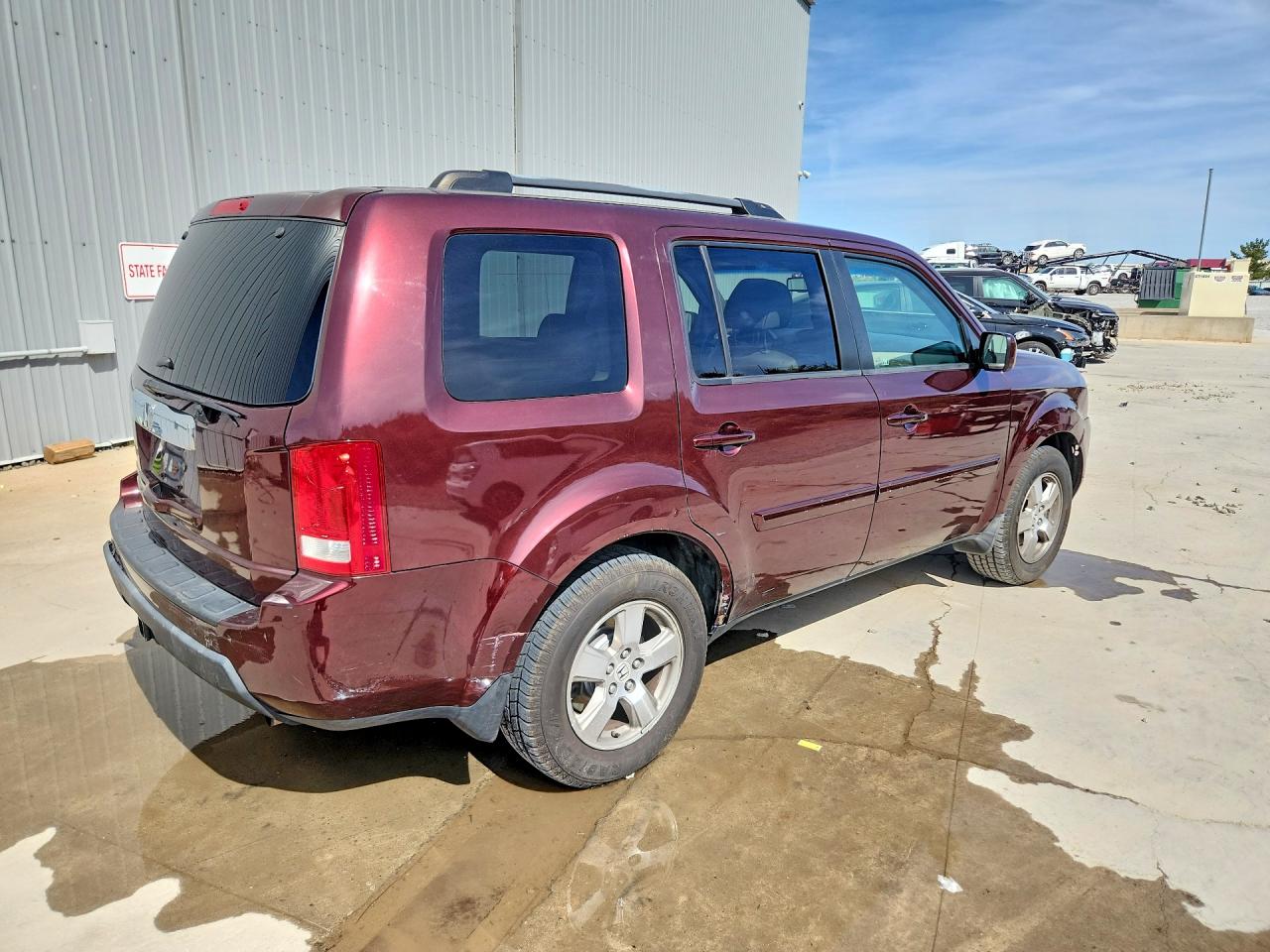 2009 Honda Pilot Exl Burgundy vin: 5FNYF38609B006682