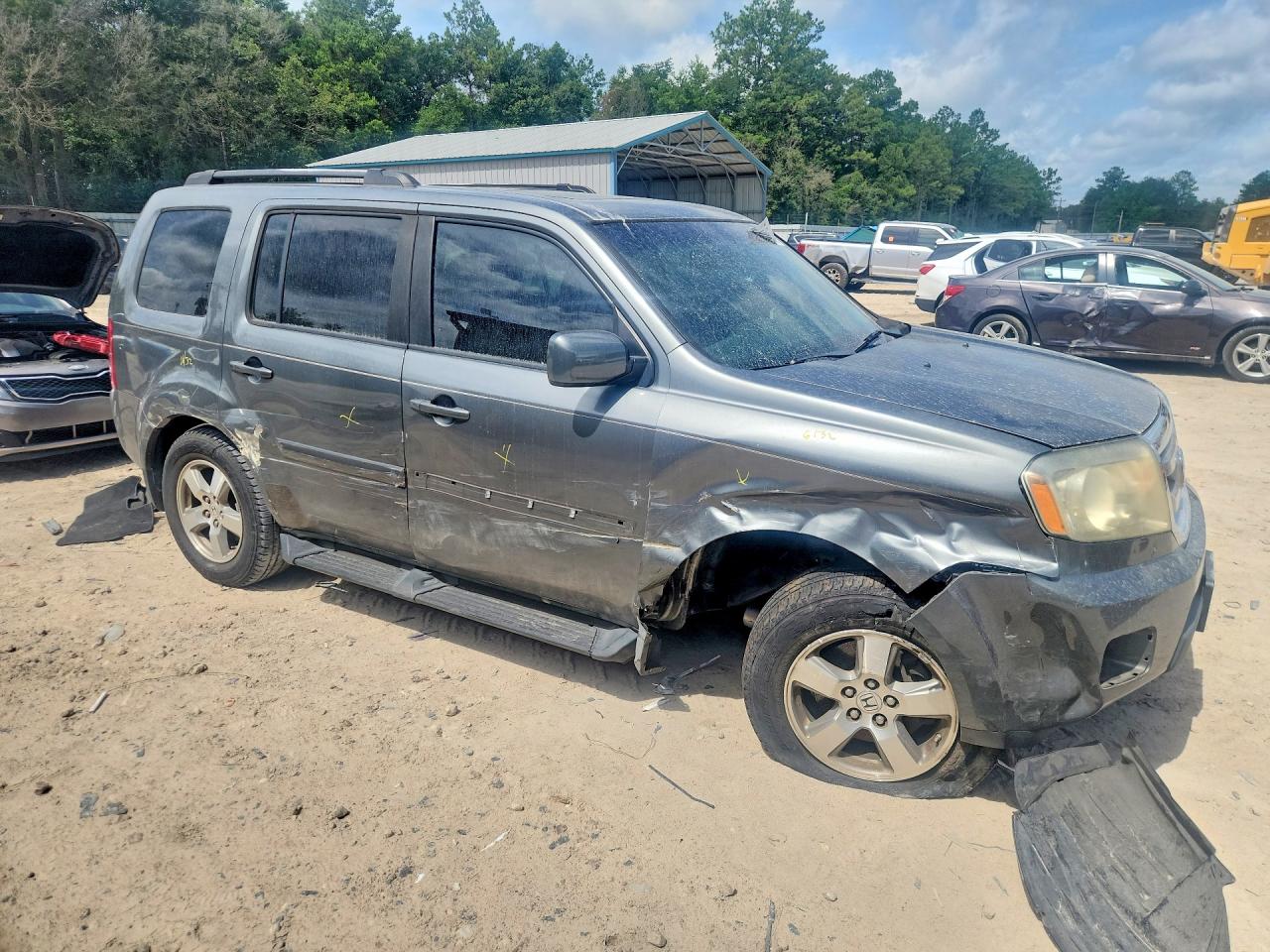 2009 Honda Pilot Exl Silver vin: 5FNYF38609B007878