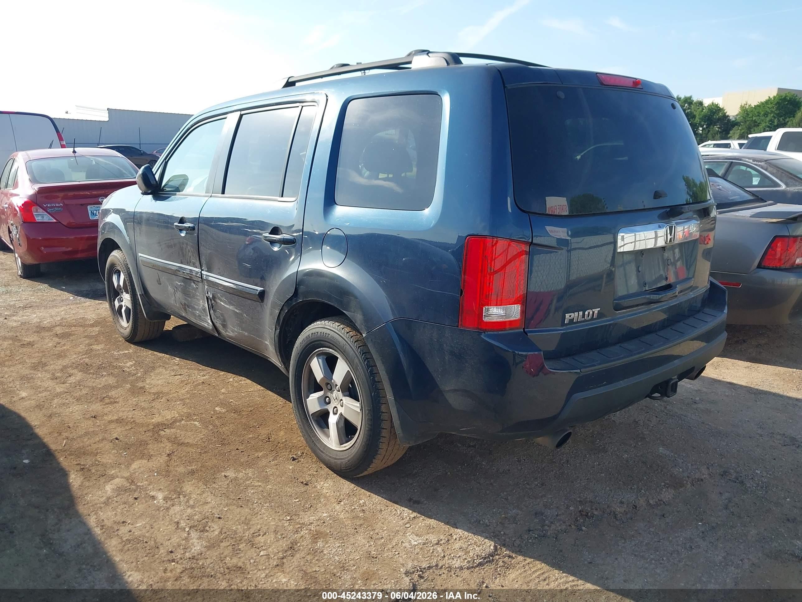 2009 Honda Pilot Ex-l Blue vin: 5FNYF38619B010630