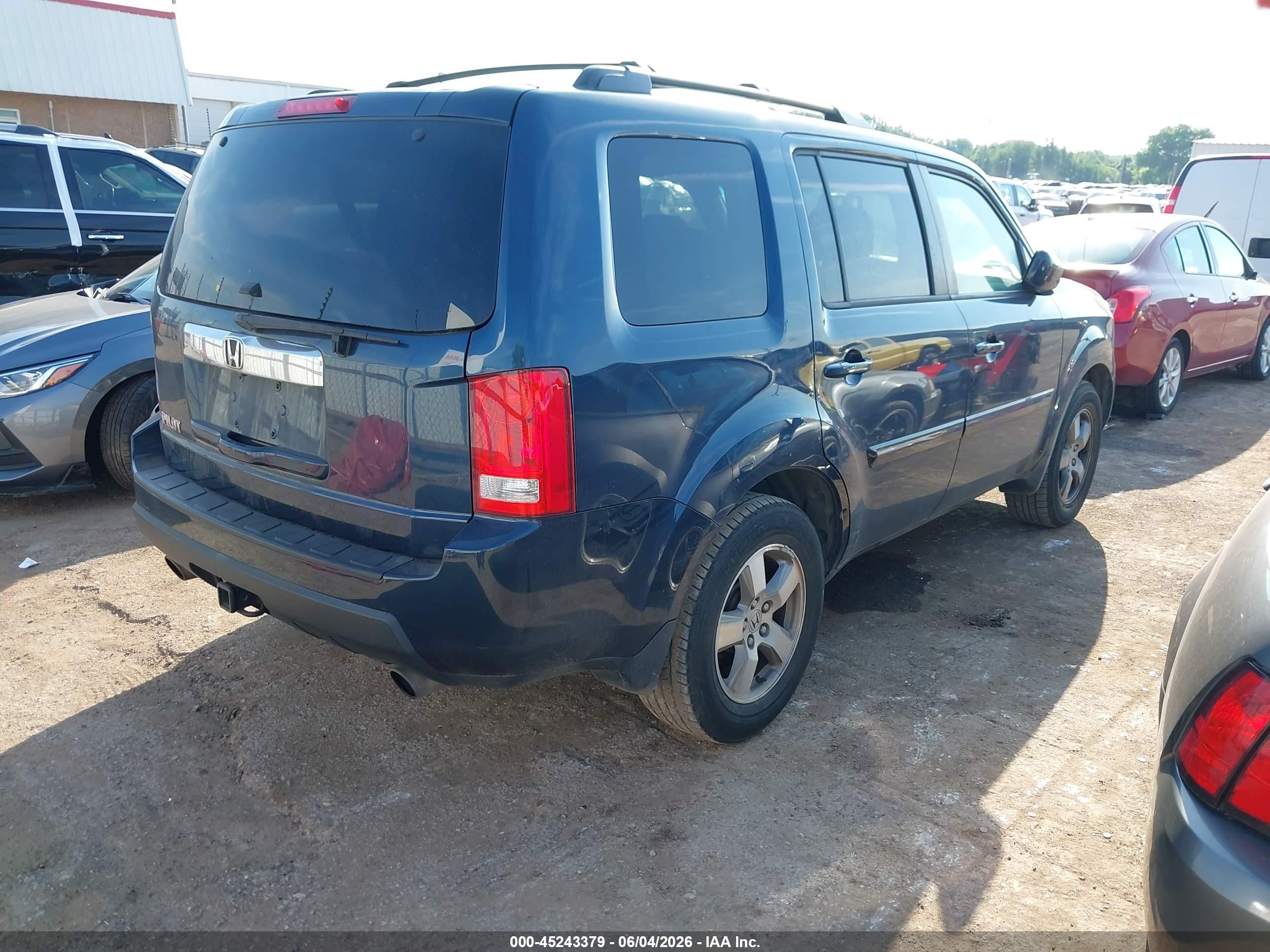 2009 Honda Pilot Ex-l Blue vin: 5FNYF38619B010630