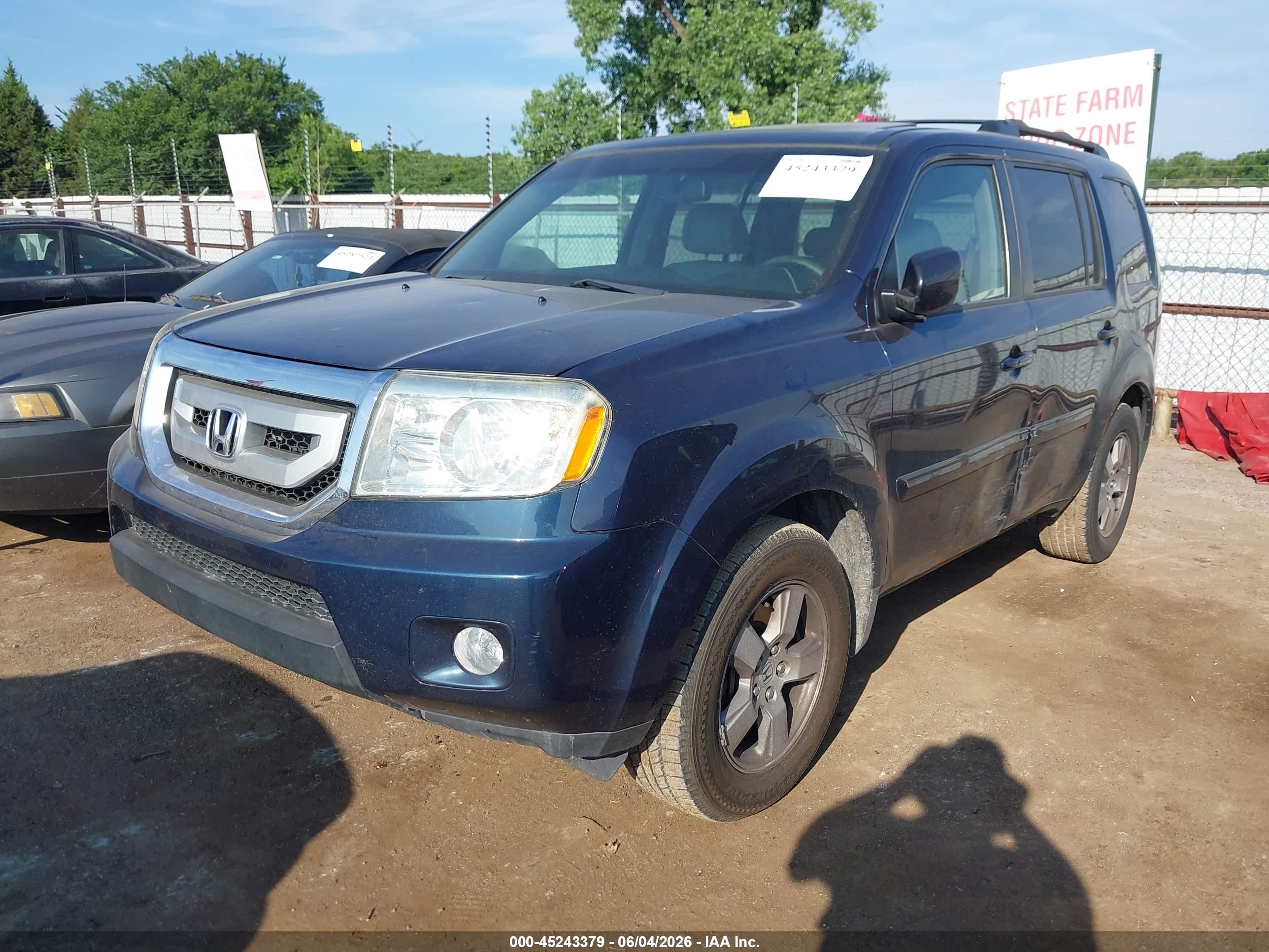 2009 Honda Pilot Ex-l Blue vin: 5FNYF38619B010630