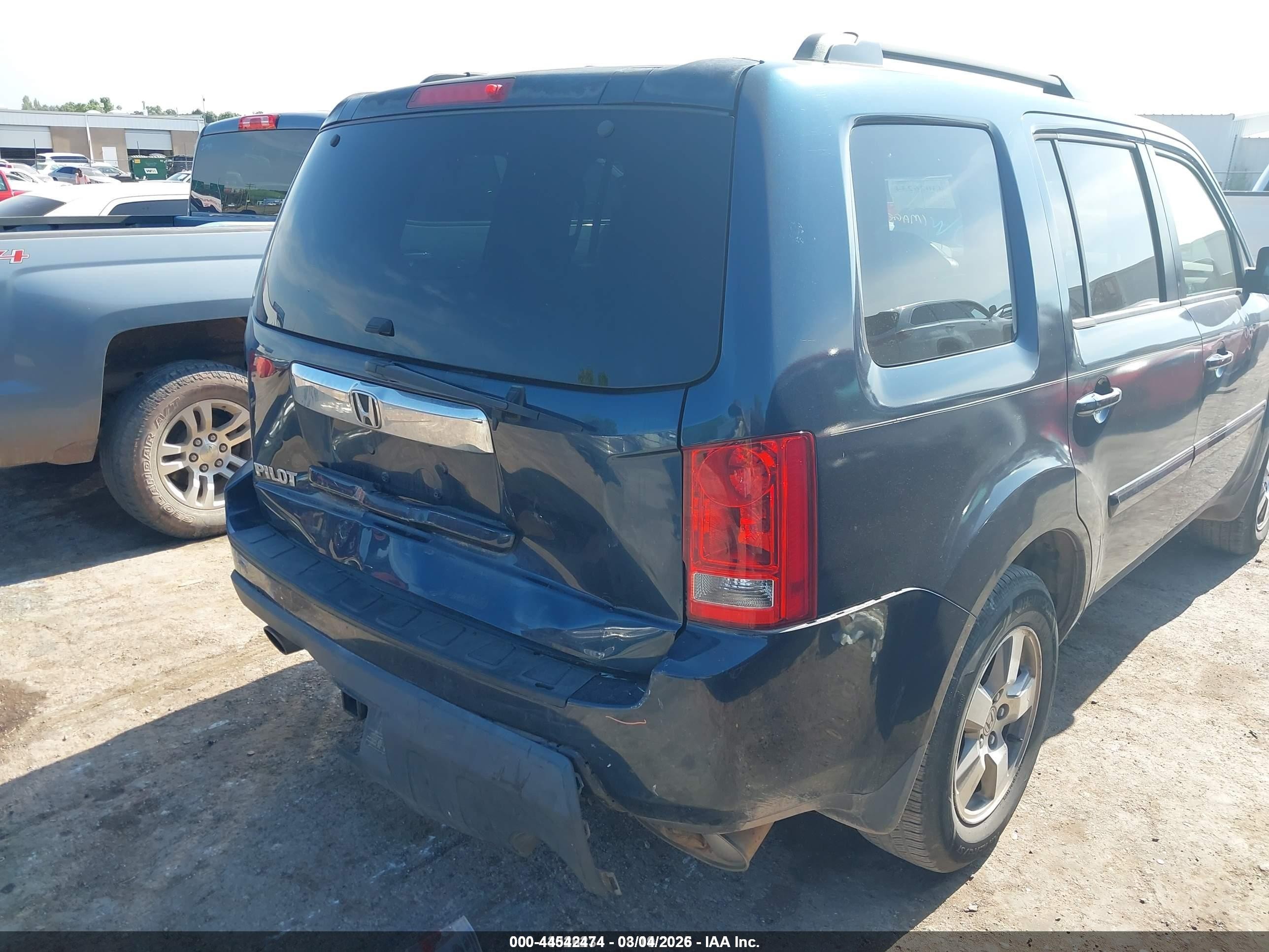 2009 Honda Pilot Ex-l Blue vin: 5FNYF38619B026374