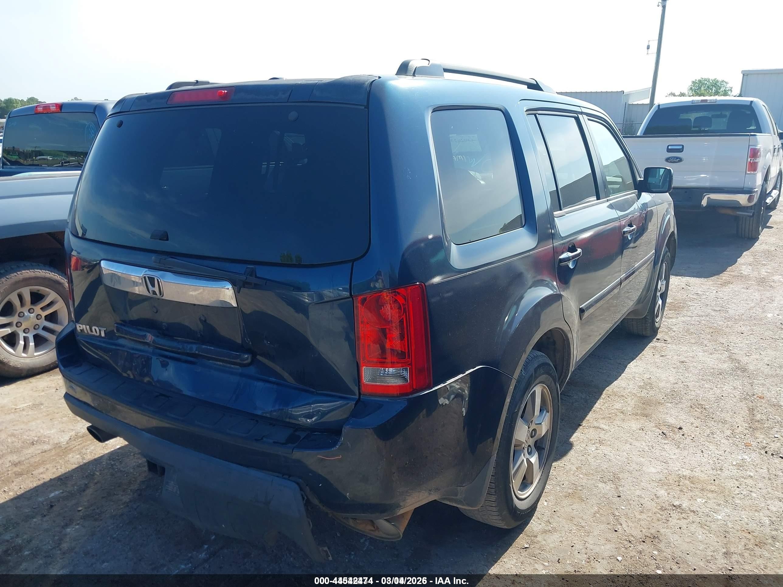 2009 Honda Pilot Ex-l Blue vin: 5FNYF38619B026374