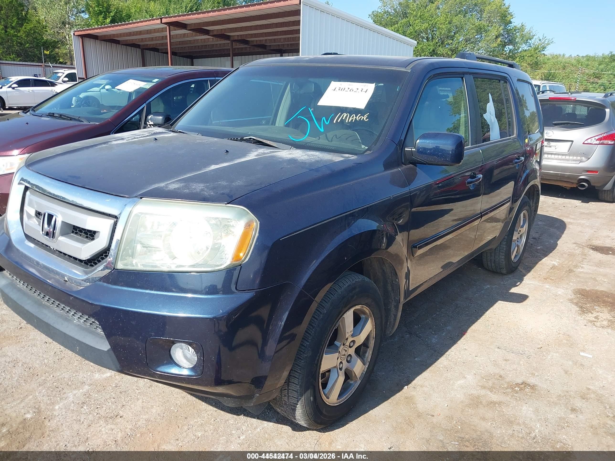 2009 Honda Pilot Ex-l Blue vin: 5FNYF38619B026374