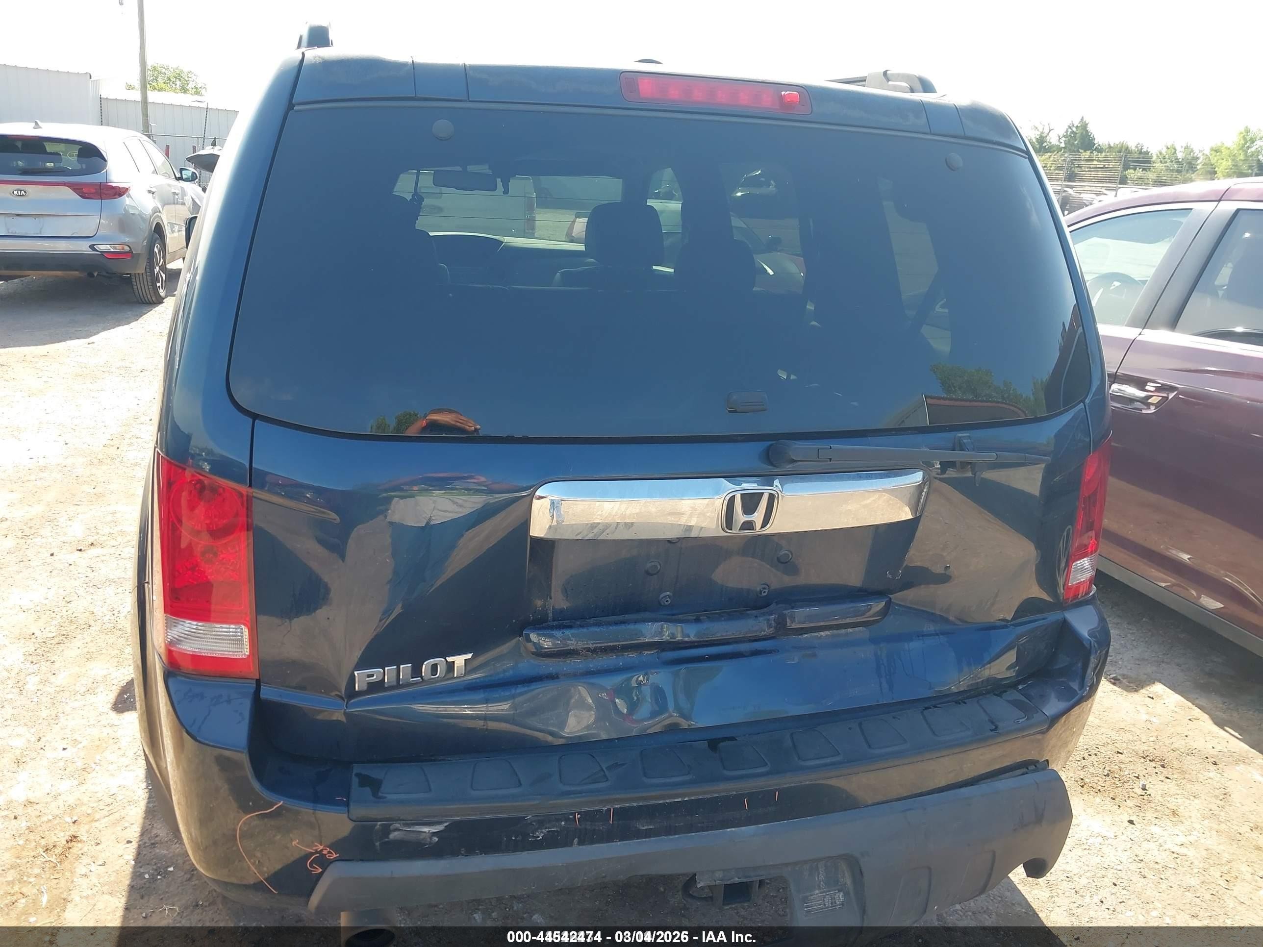 2009 Honda Pilot Ex-l Blue vin: 5FNYF38619B026374