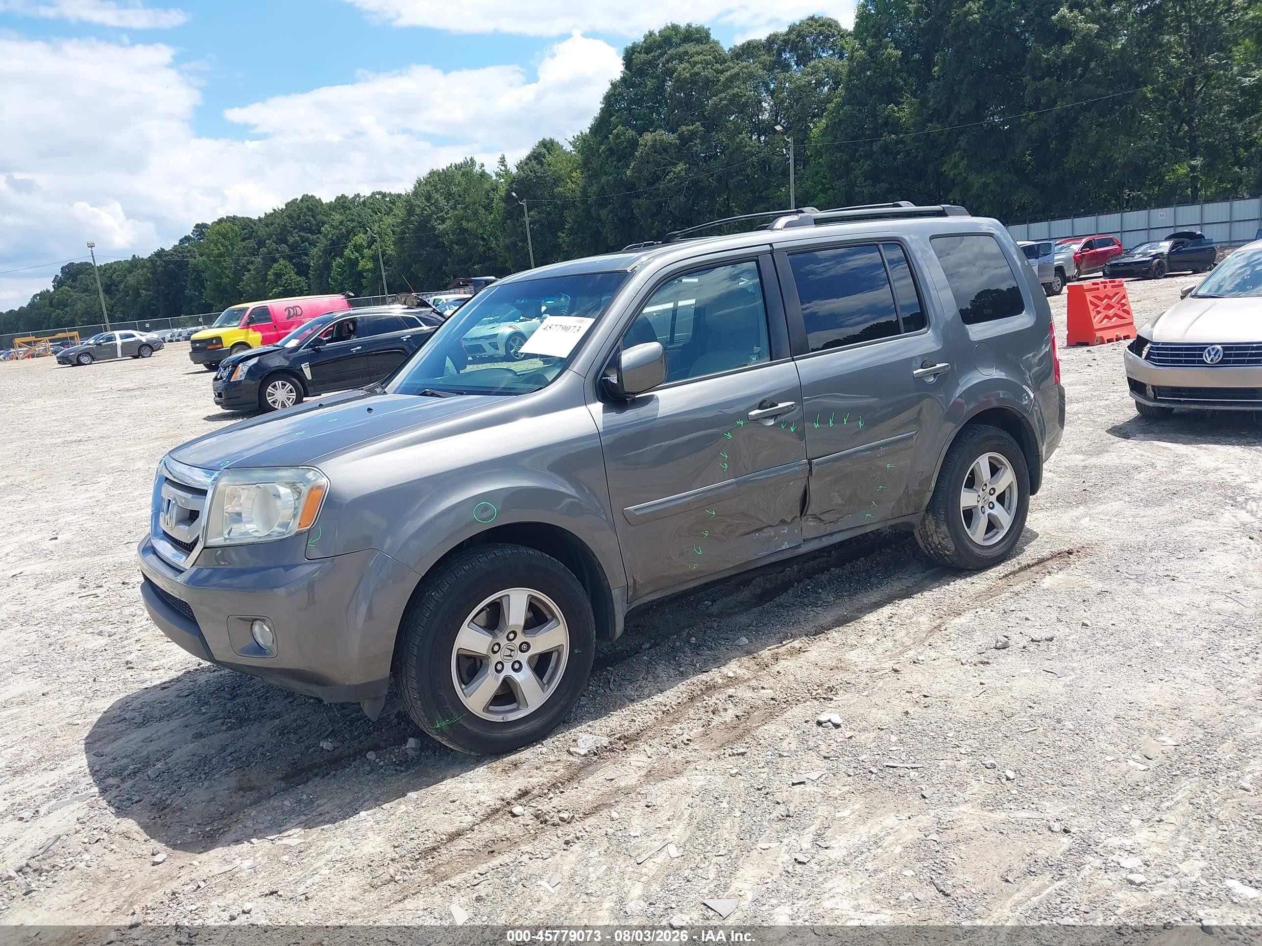 2009 Honda Pilot Ex-l Gray vin: 5FNYF38639B024206
