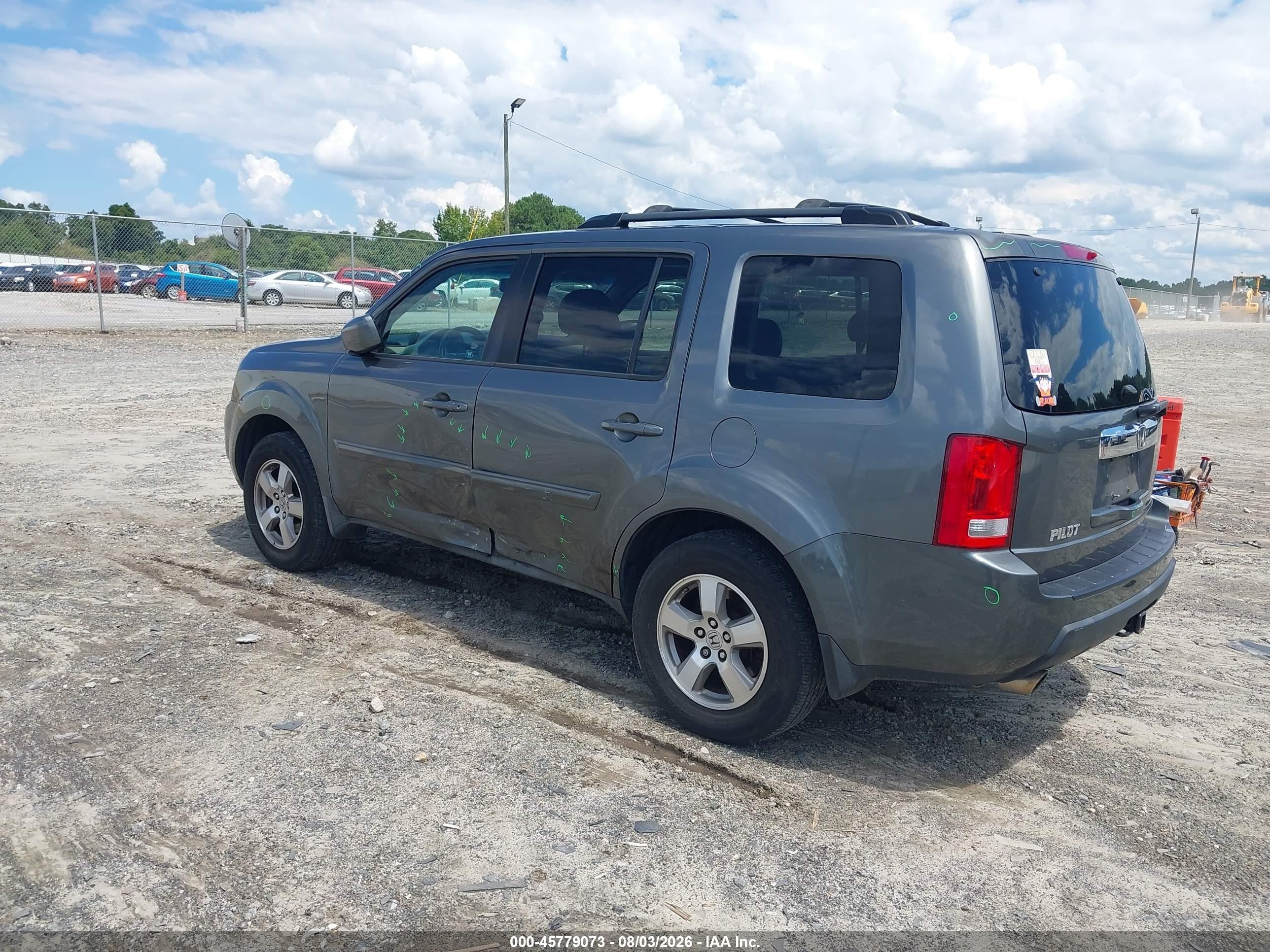 2009 Honda Pilot Ex-l Gray vin: 5FNYF38639B024206