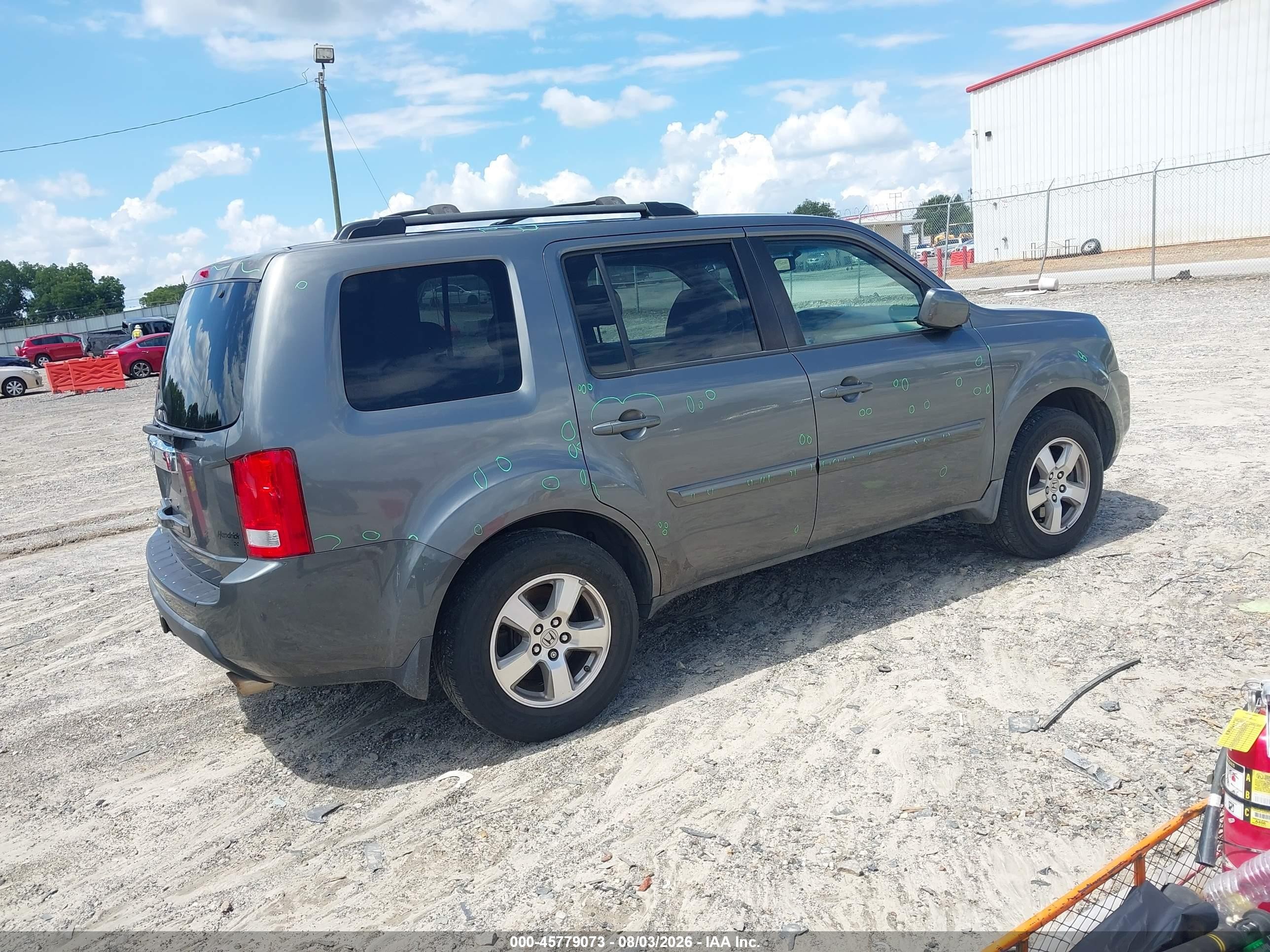 2009 Honda Pilot Ex-l Gray vin: 5FNYF38639B024206