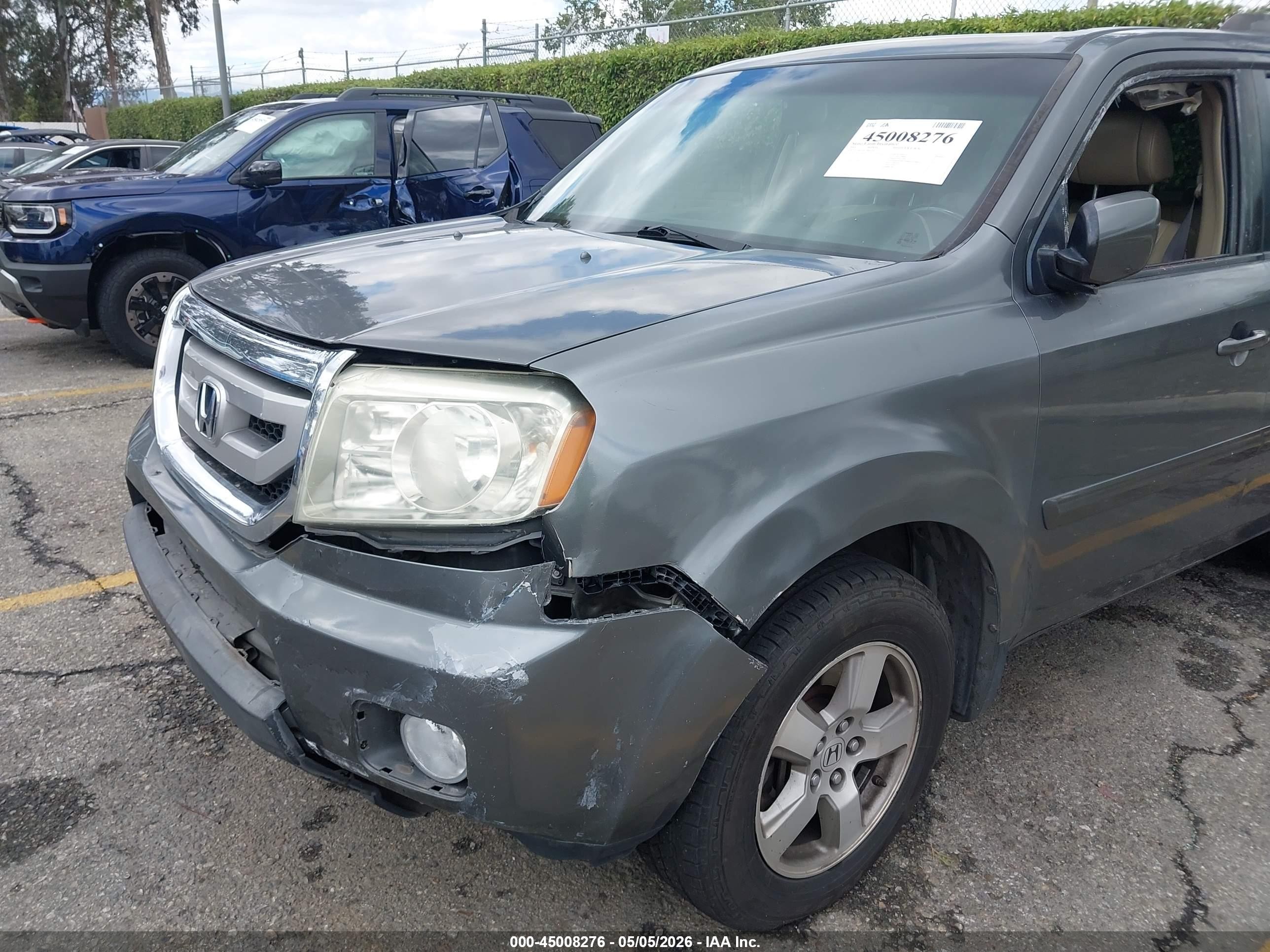 2009 Honda Pilot Ex-l Gray vin: 5FNYF38679B019977