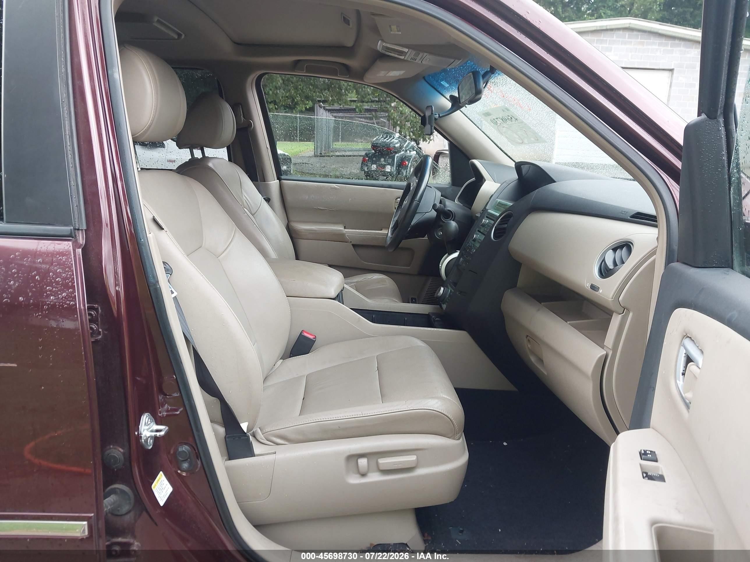 2009 Honda Pilot Touring Maroon vin: 5FNYF38909B006868