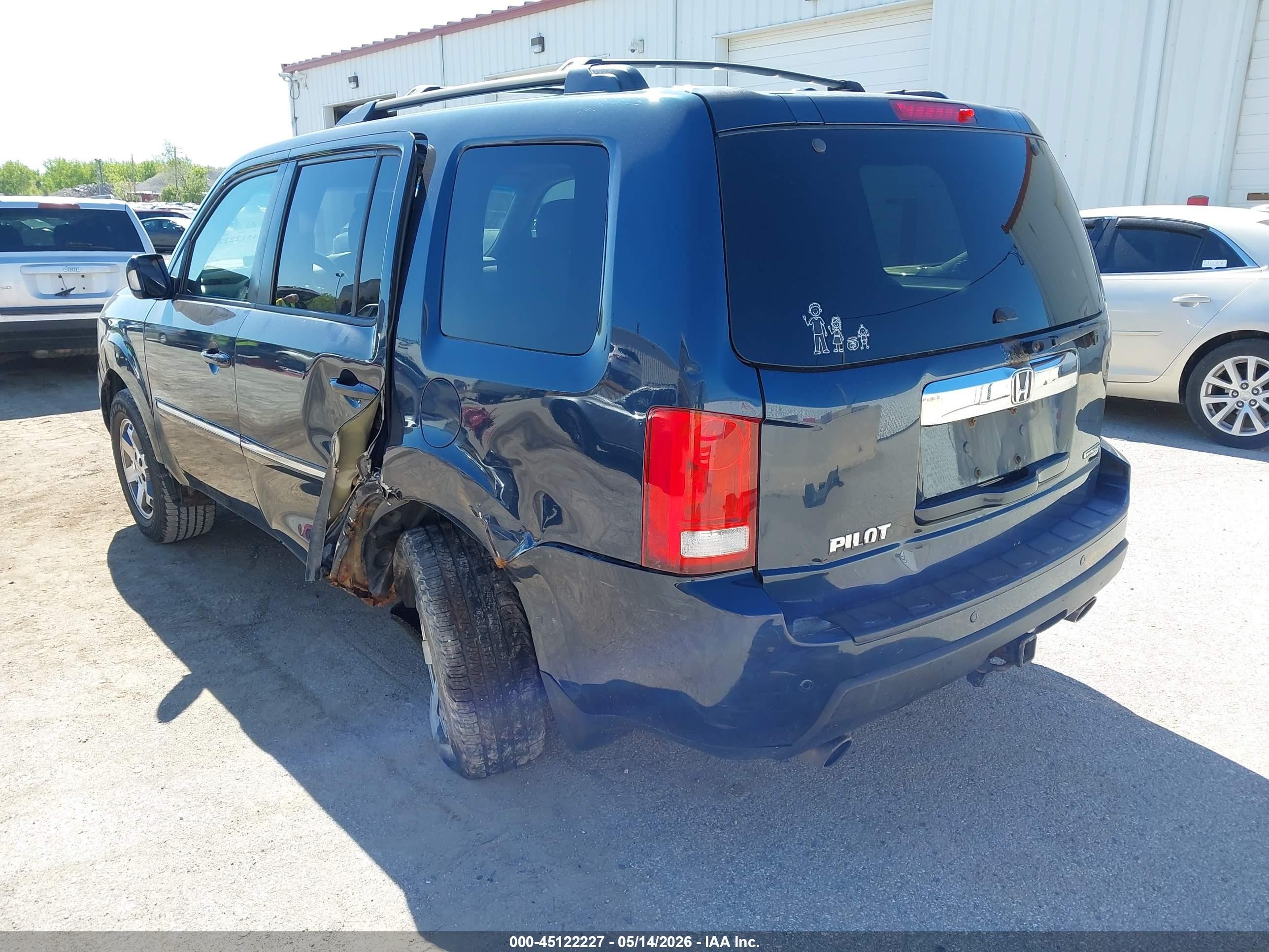 2009 Honda Pilot Touring Blue vin: 5FNYF38949B005206