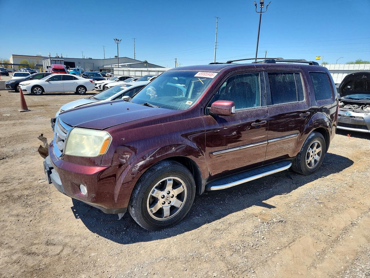 2009 Honda Pilot Touring Burgundy vin: 5FNYF38999B006352
