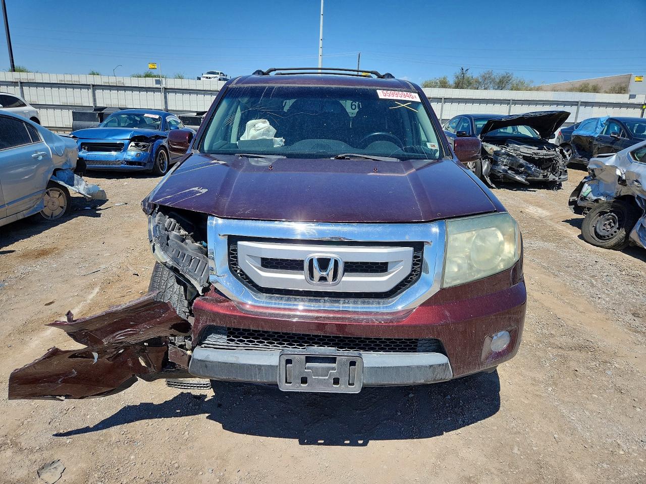 2009 Honda Pilot Touring Burgundy vin: 5FNYF38999B006352
