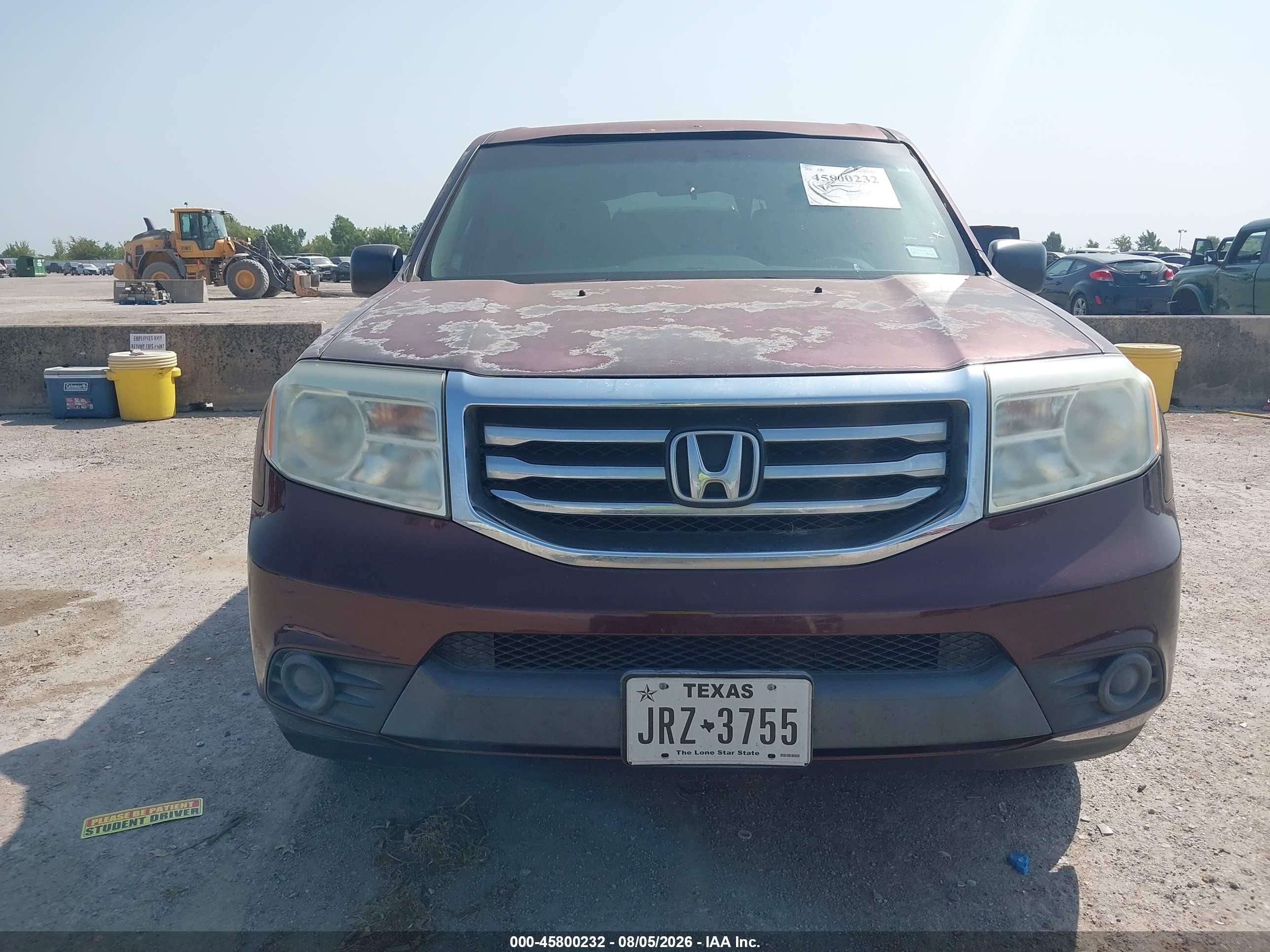 2014 Honda Pilot Lx Red vin: 5FNYF3H20EB001019