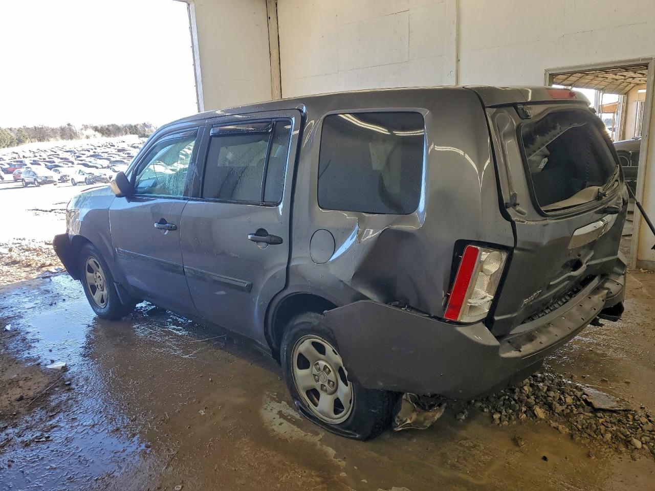 2014 Honda Pilot Lx Gray vin: 5FNYF3H20EB019844