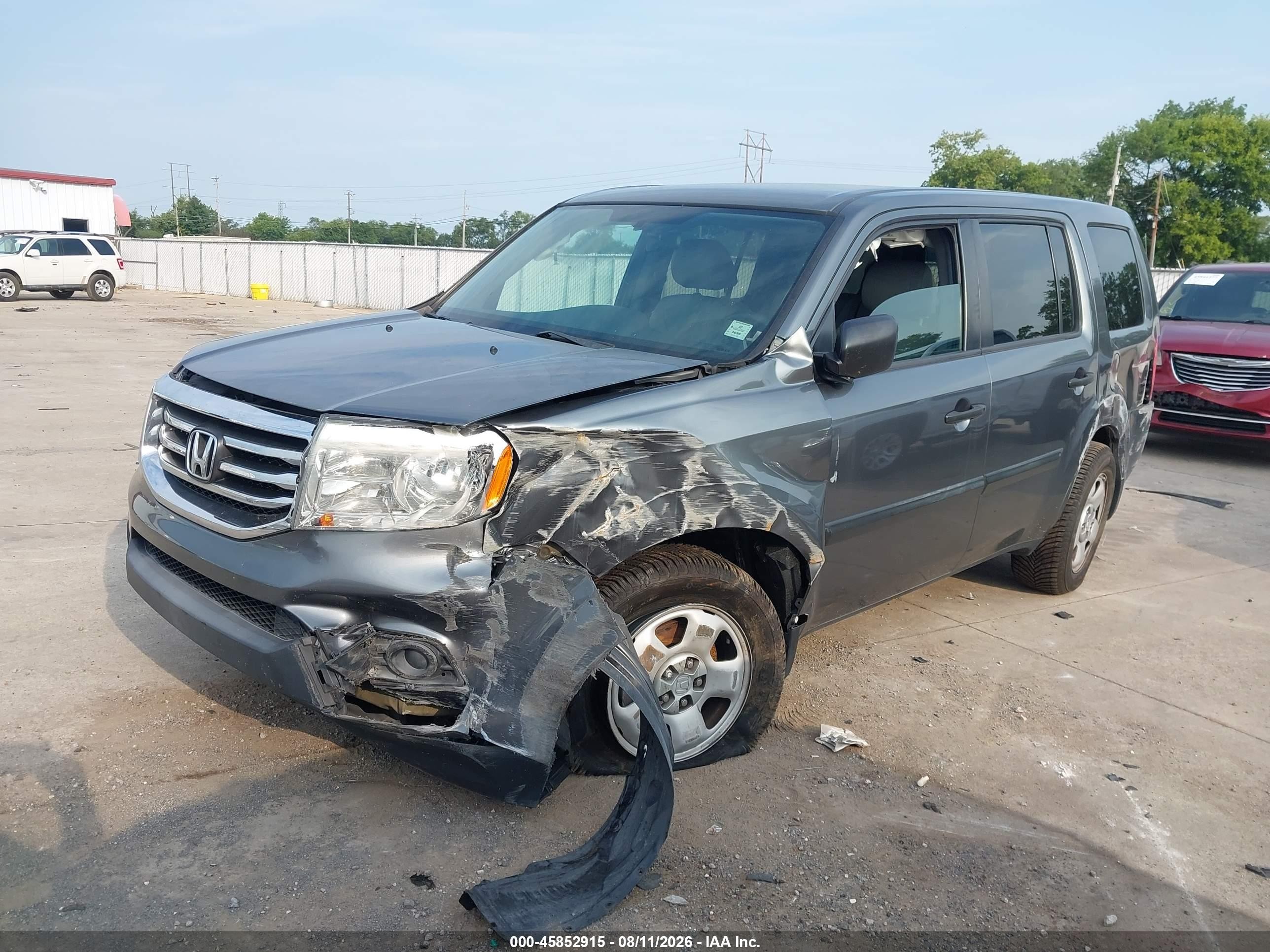 2013 Honda Pilot Lx Серый vin: 5FNYF3H21DB031032