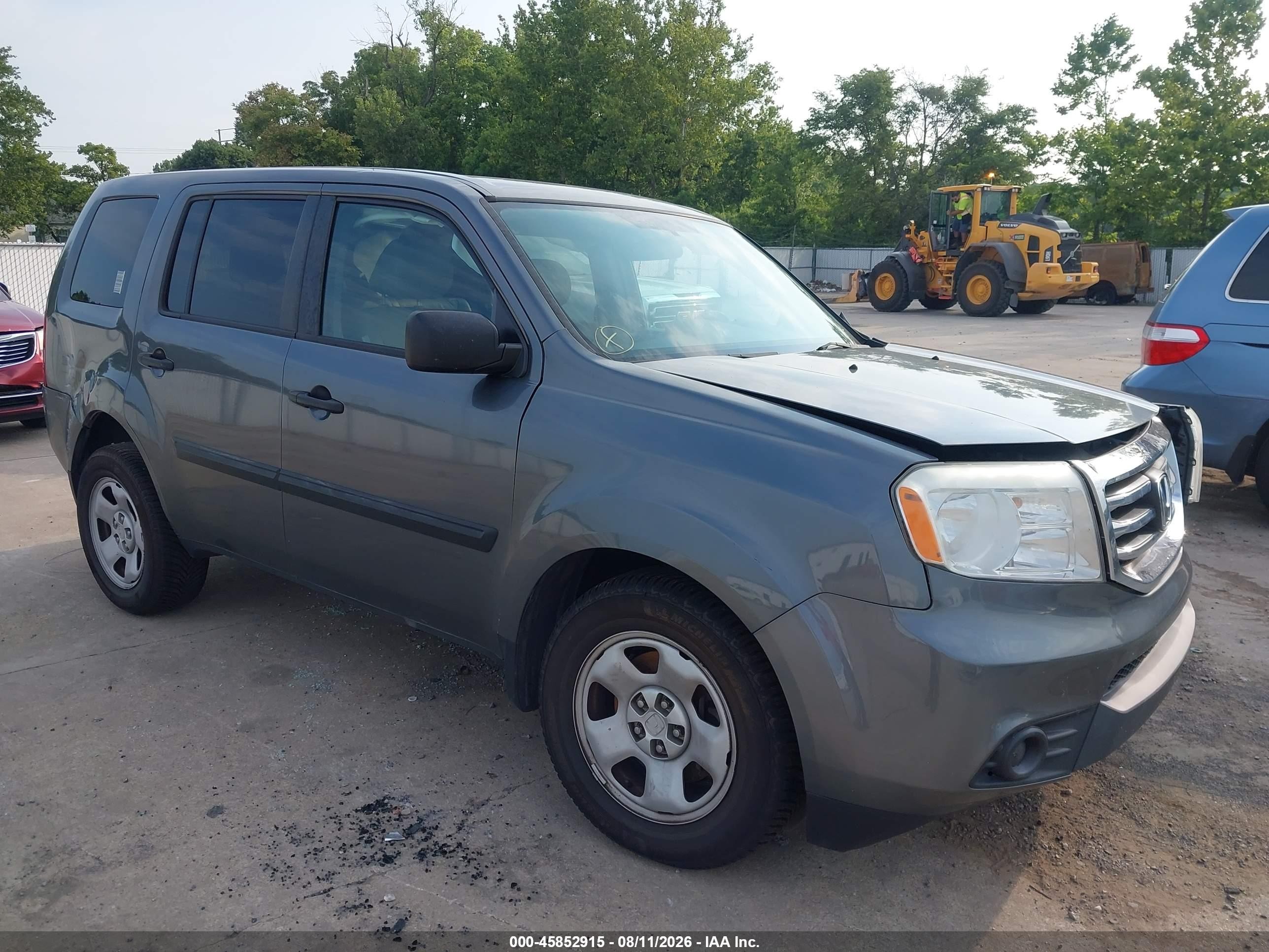 2013 Honda Pilot Lx Gray vin: 5FNYF3H21DB031032