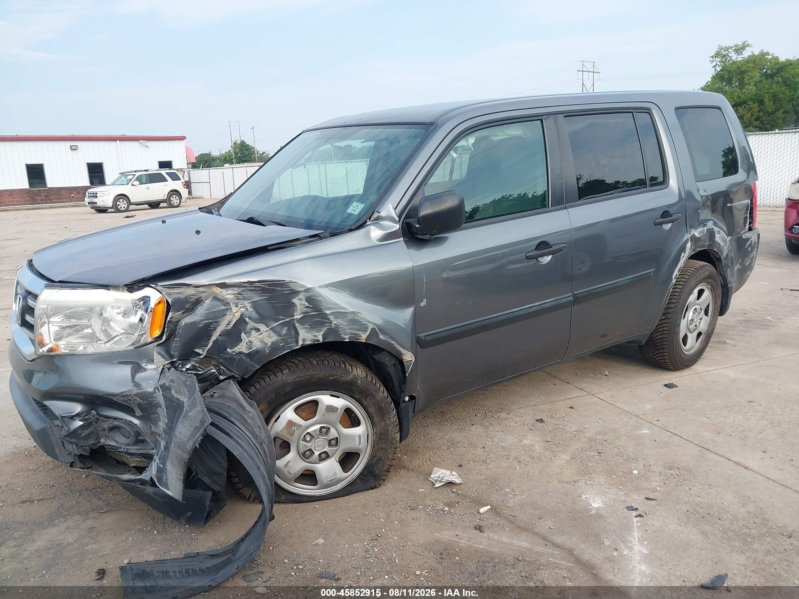2013 Honda Pilot Lx Серый vin: 5FNYF3H21DB031032
