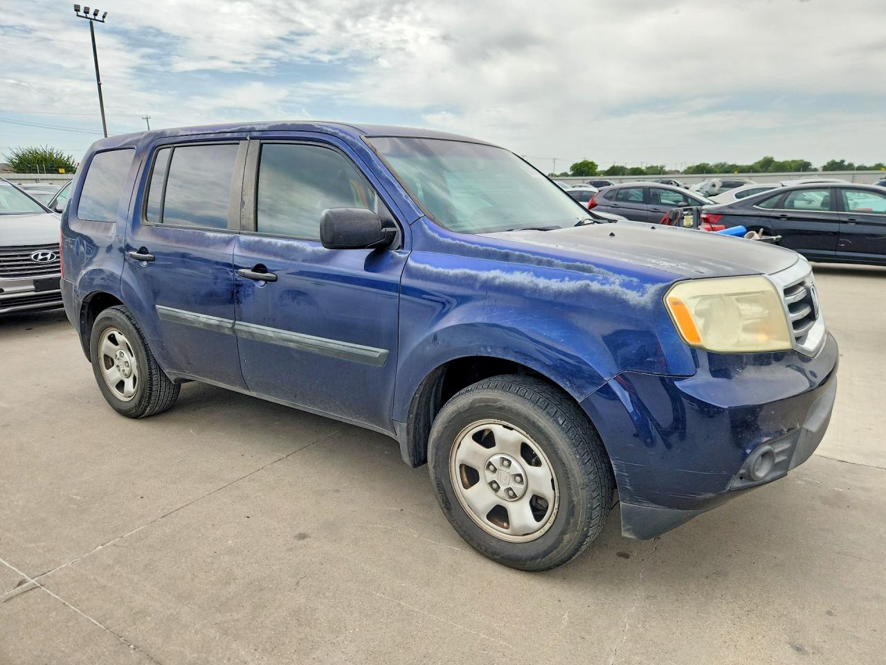 2013 Honda Pilot Lx Blue vin: 5FNYF3H21DB035355