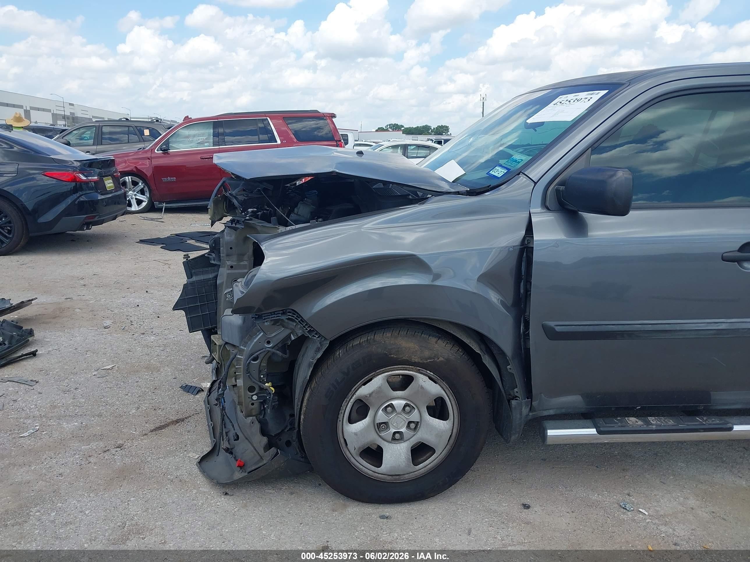 2013 Honda Pilot Lx Серый vin: 5FNYF3H22DB036434