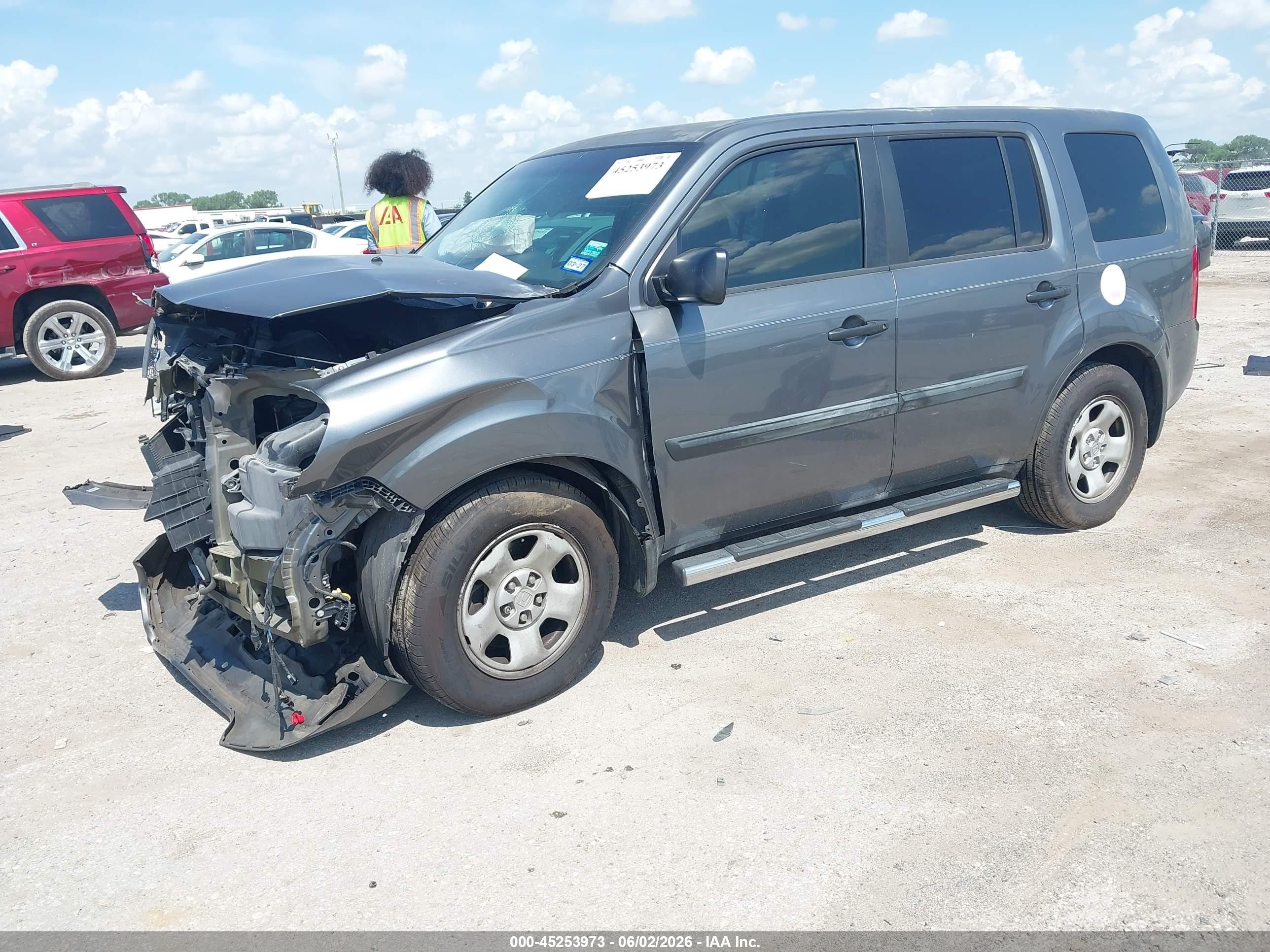2013 Honda Pilot Lx Серый vin: 5FNYF3H22DB036434