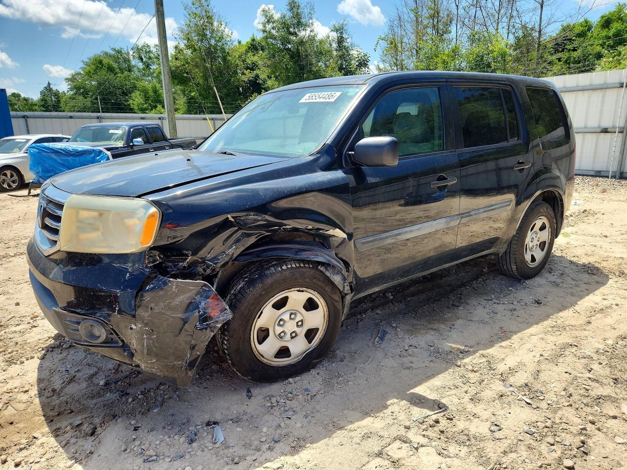 2013 Honda Pilot Lx Black vin: 5FNYF3H22DB036823