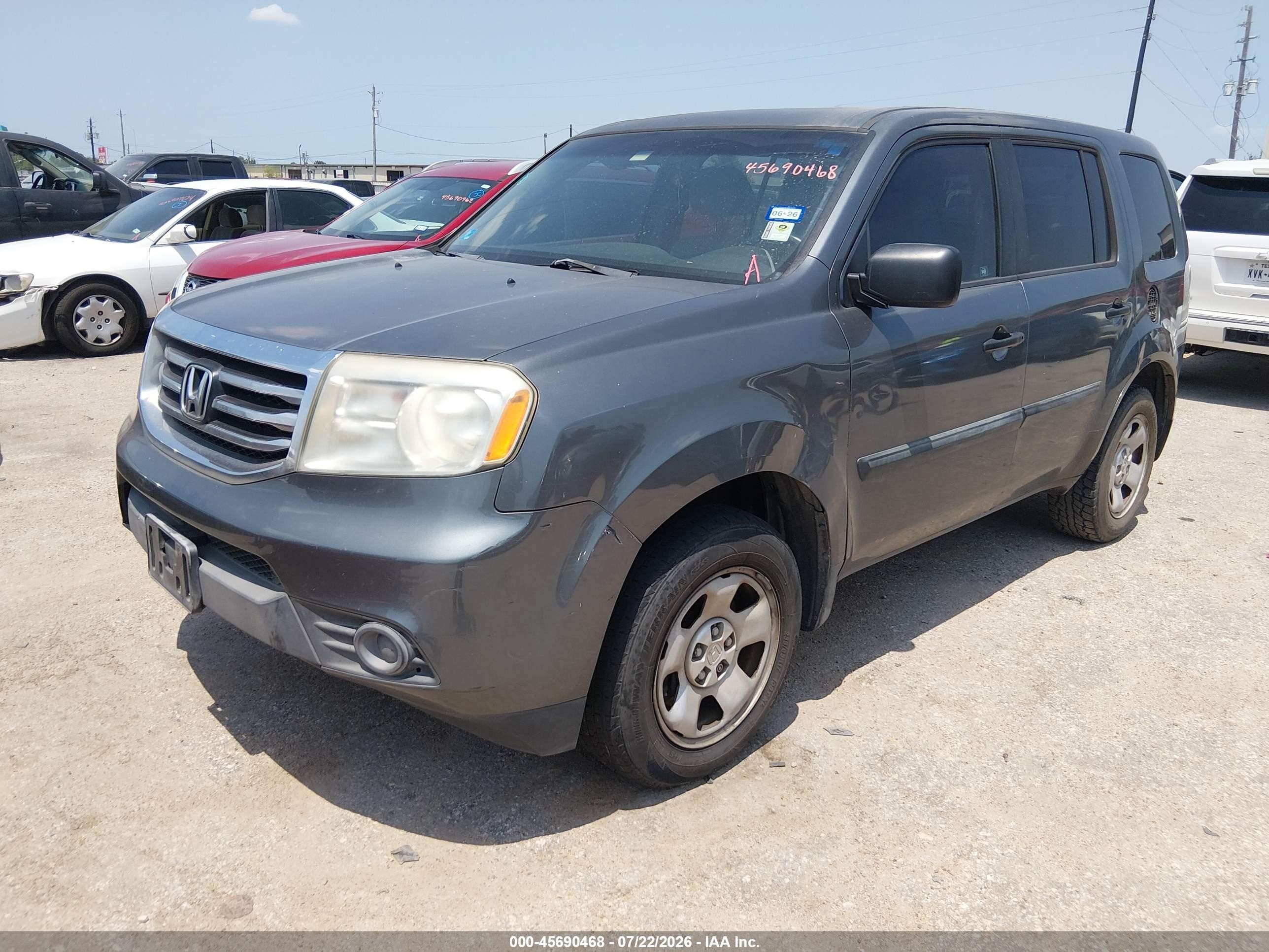 2012 Honda Pilot Lx Gray vin: 5FNYF3H23CB003375