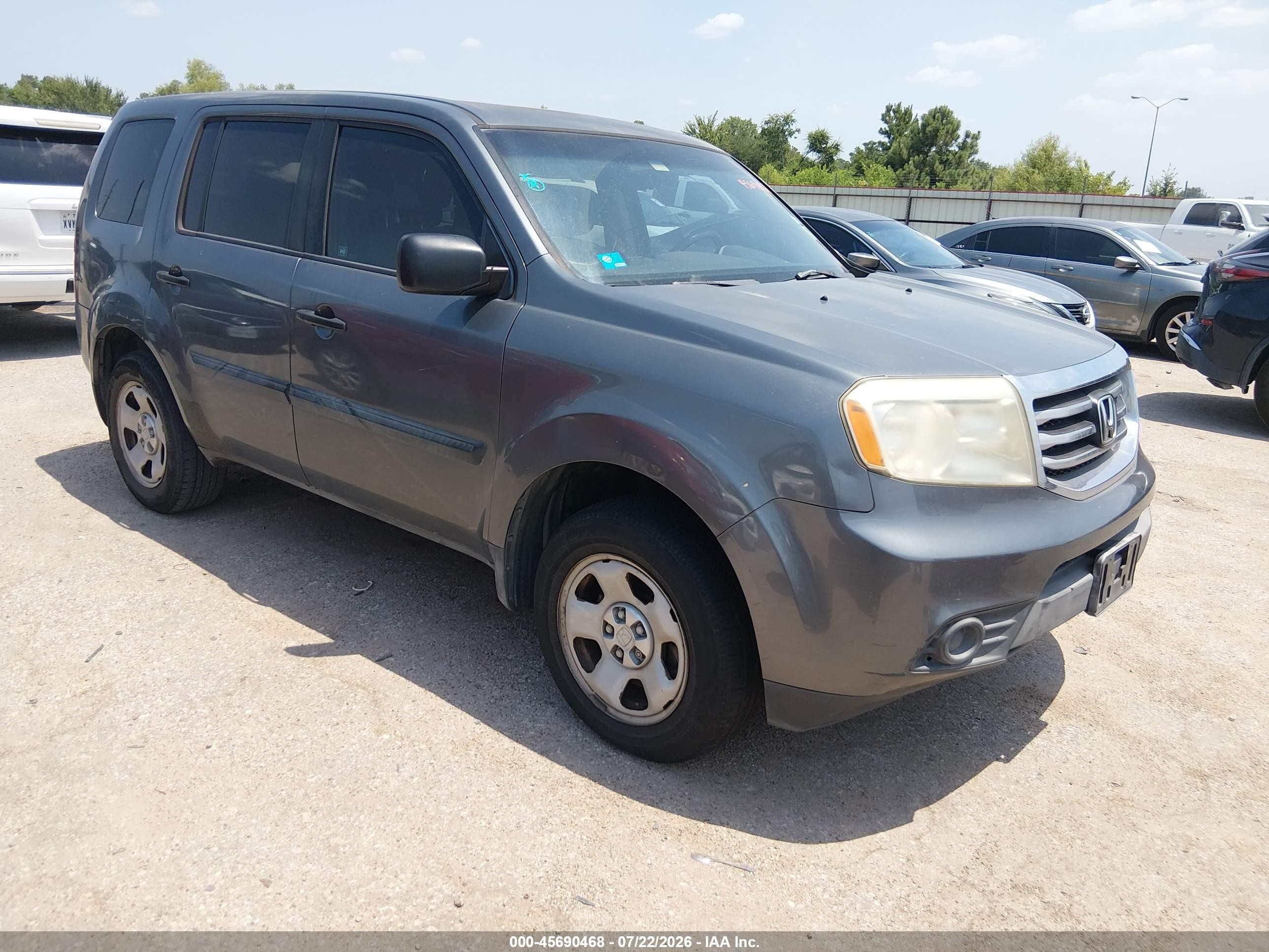 2012 Honda Pilot Lx Gray vin: 5FNYF3H23CB003375