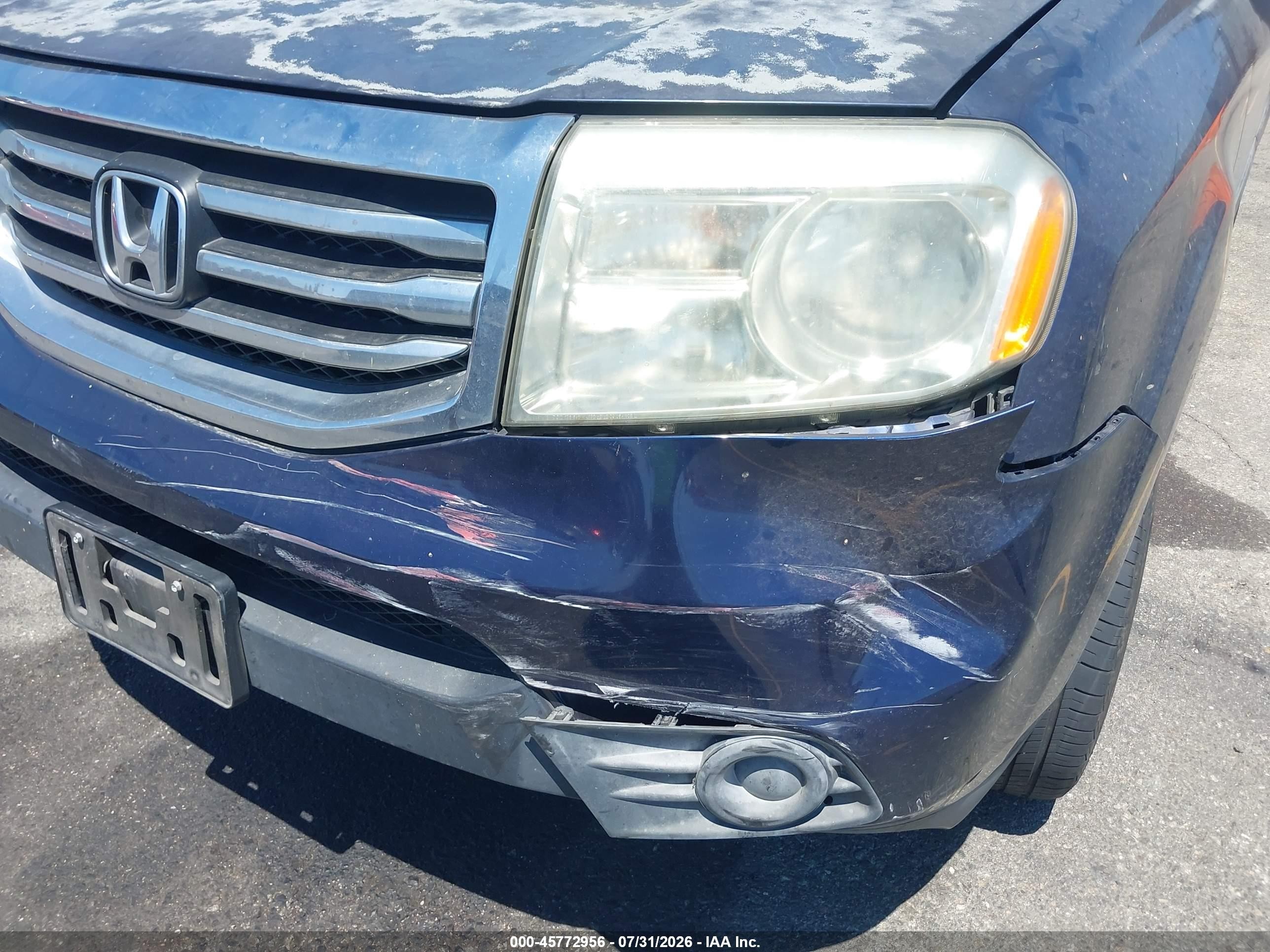 2013 Honda Pilot Lx Blue vin: 5FNYF3H23DB019609