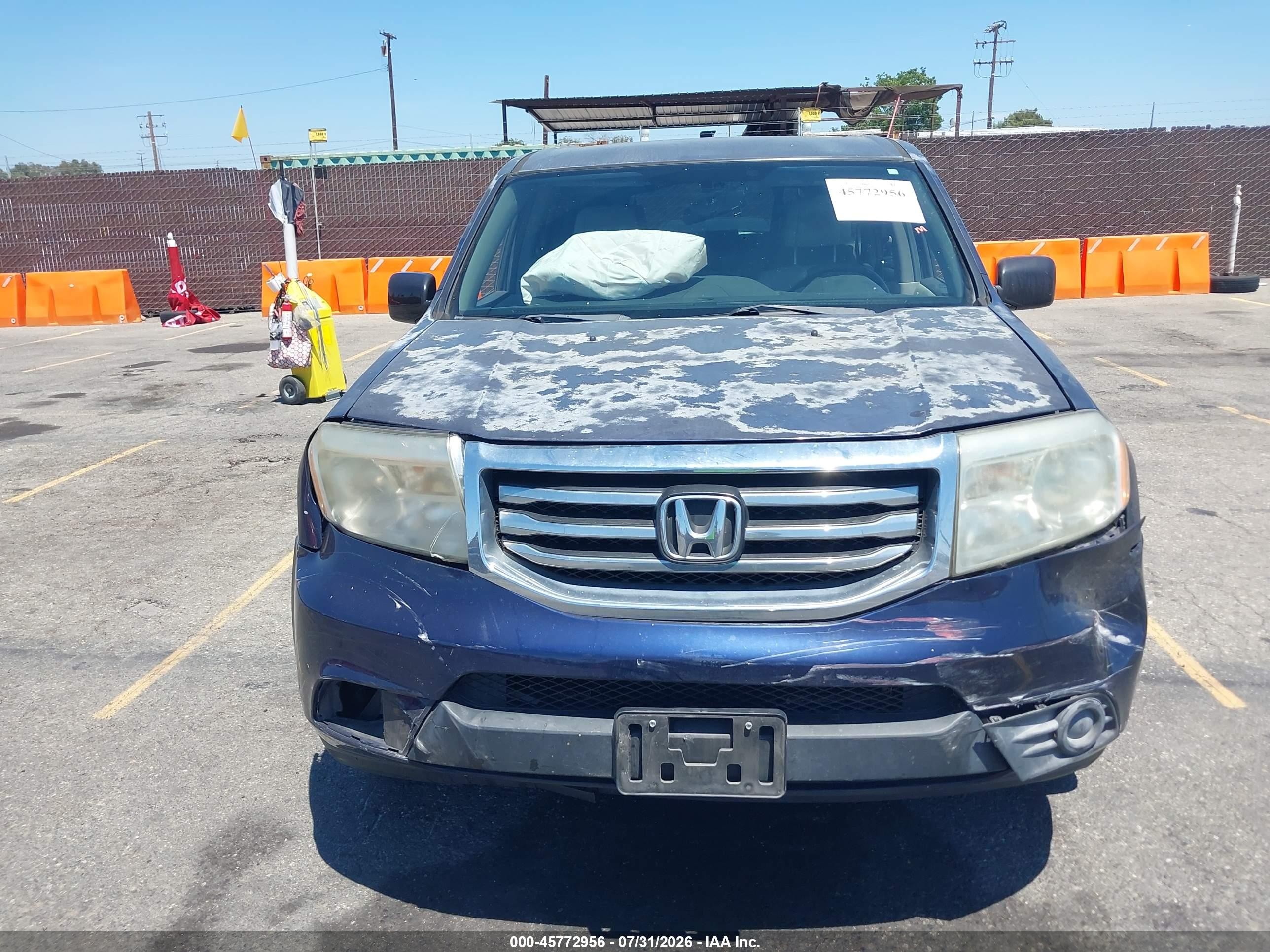 2013 Honda Pilot Lx Blue vin: 5FNYF3H23DB019609