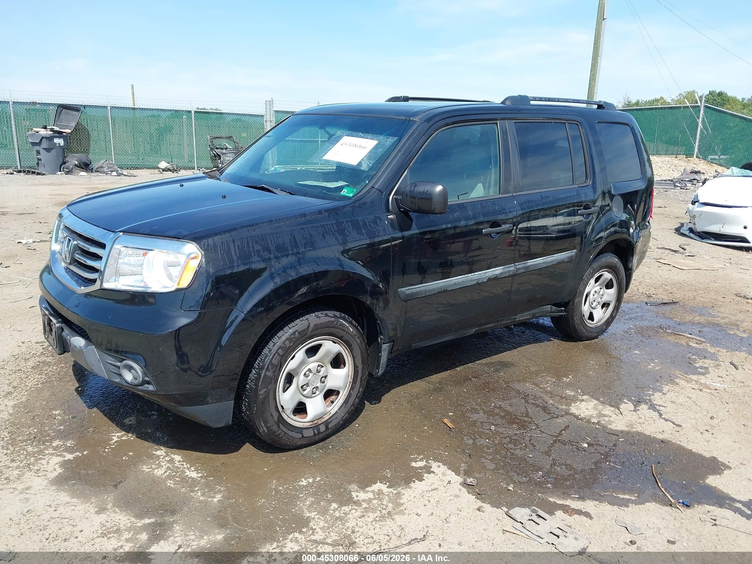 2013 Honda Pilot Lx Черный vin: 5FNYF3H23DB041951